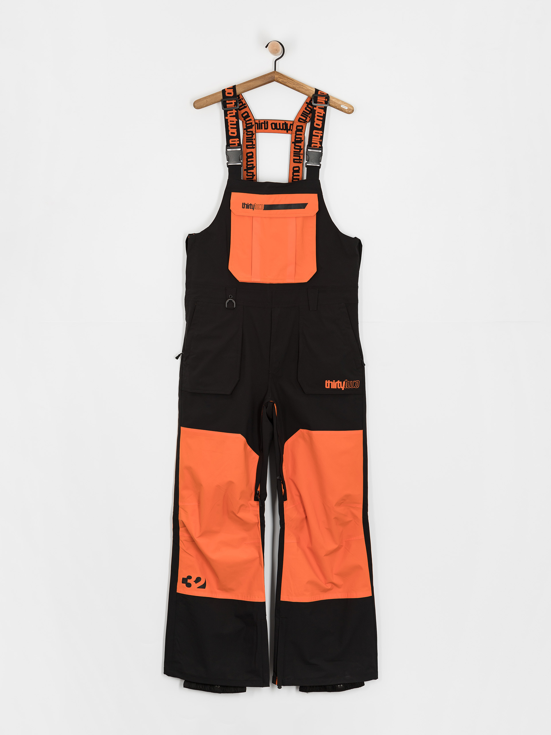 Snowboard nadrág ThirtyTwo Basement Bib (black/orange)