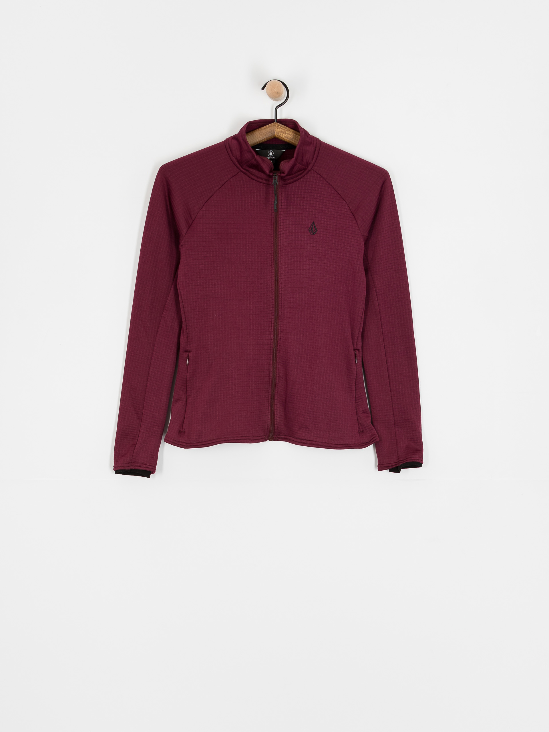 Női Thermo pulóver Volcom Gridlock Full Zip (burgundy)