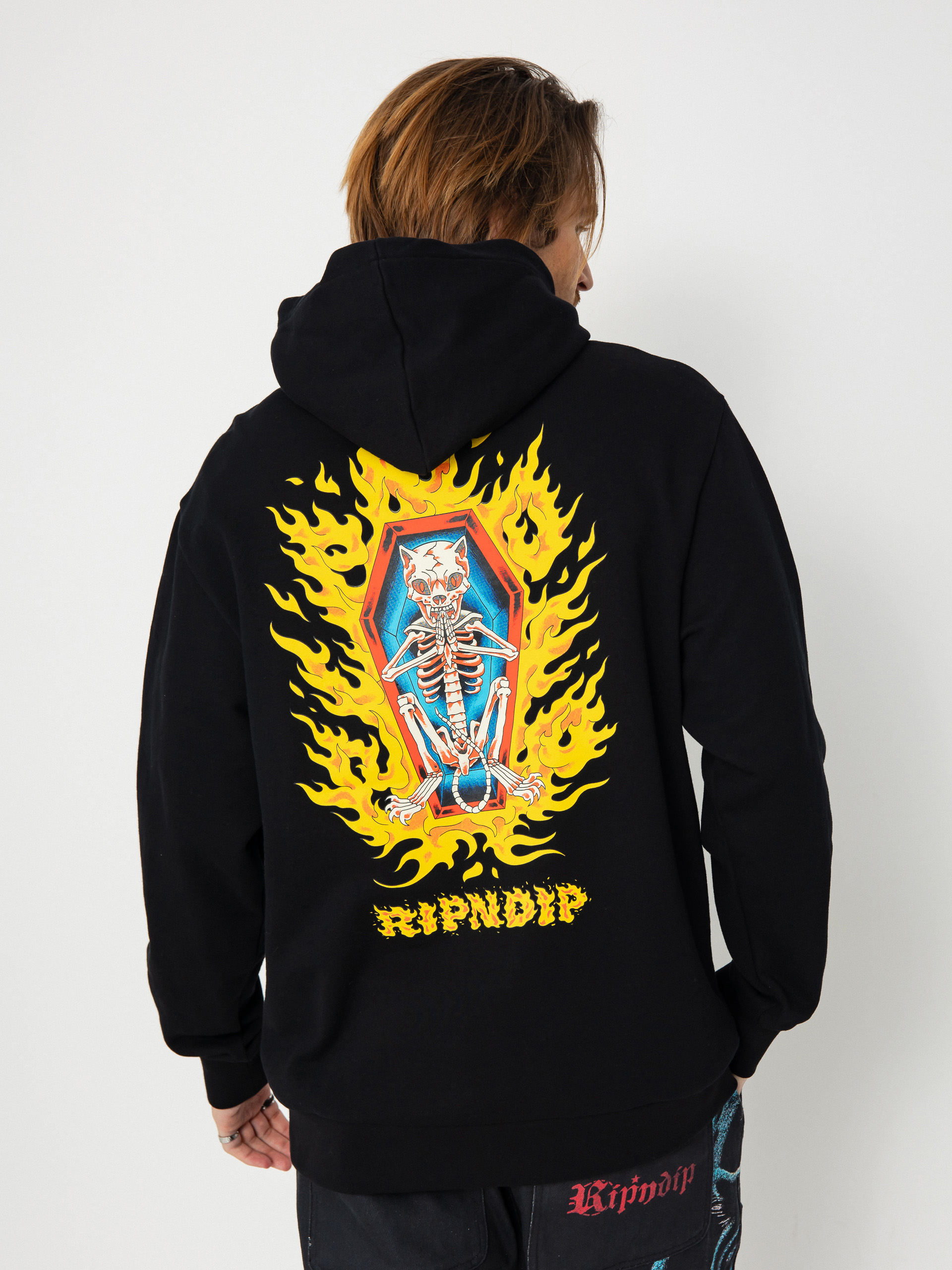 Kapucnis pulóver RipNDip Burn In Heck HD (black)