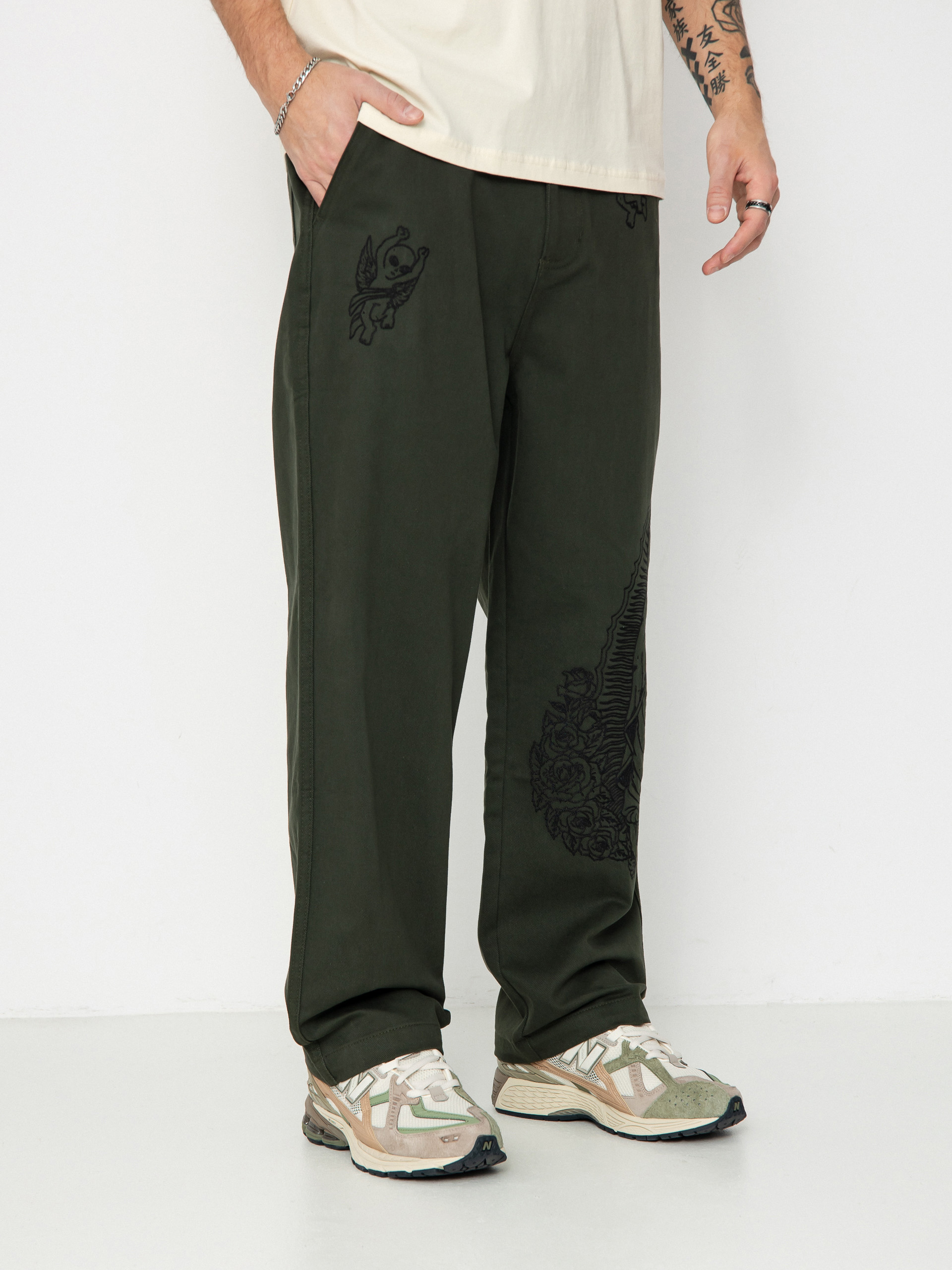 Kisnadrág RipNDip Mother Nerm Twill (dark olive)