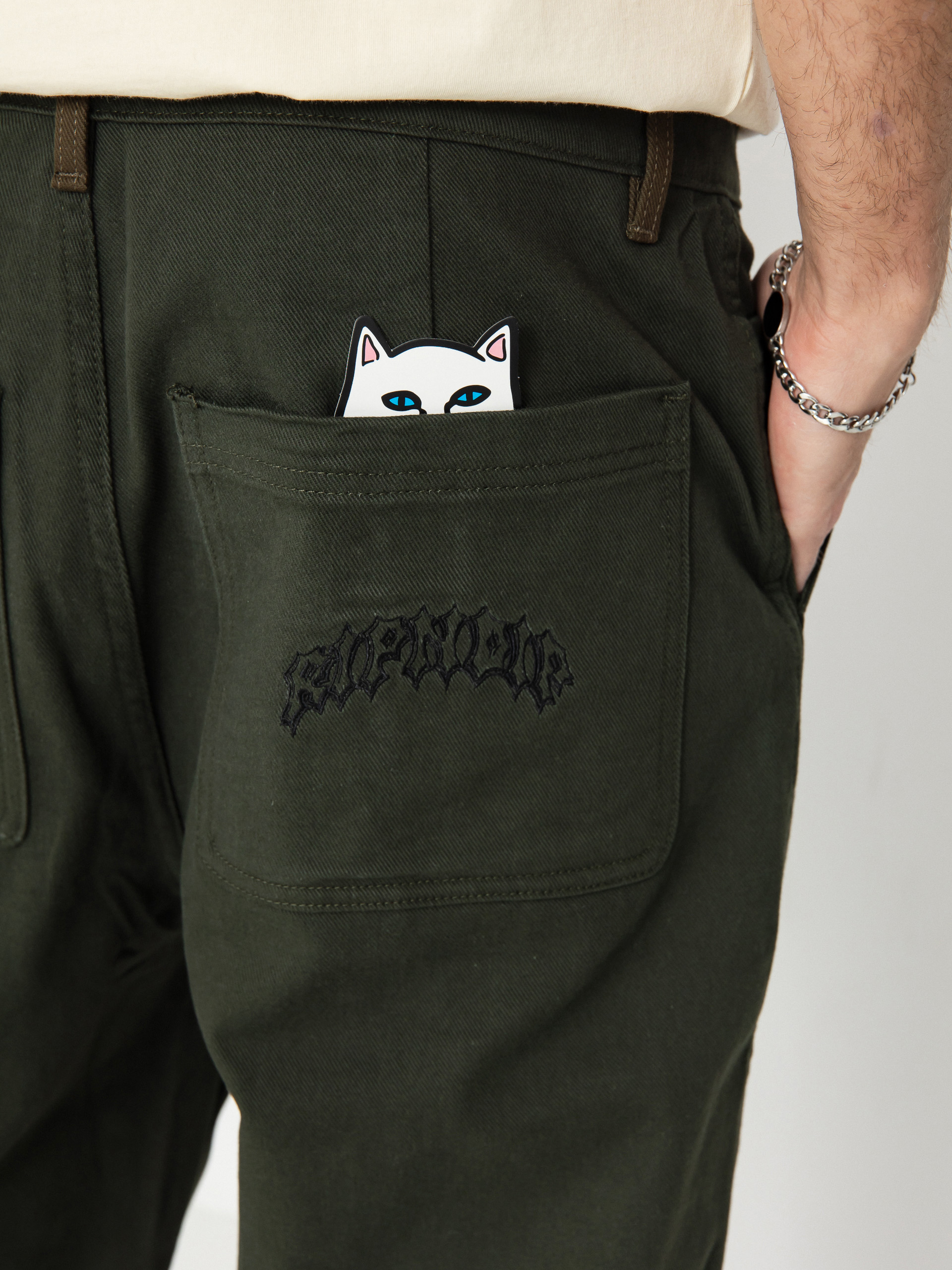 Kisnadrág RipNDip Mother Nerm Twill (dark olive)