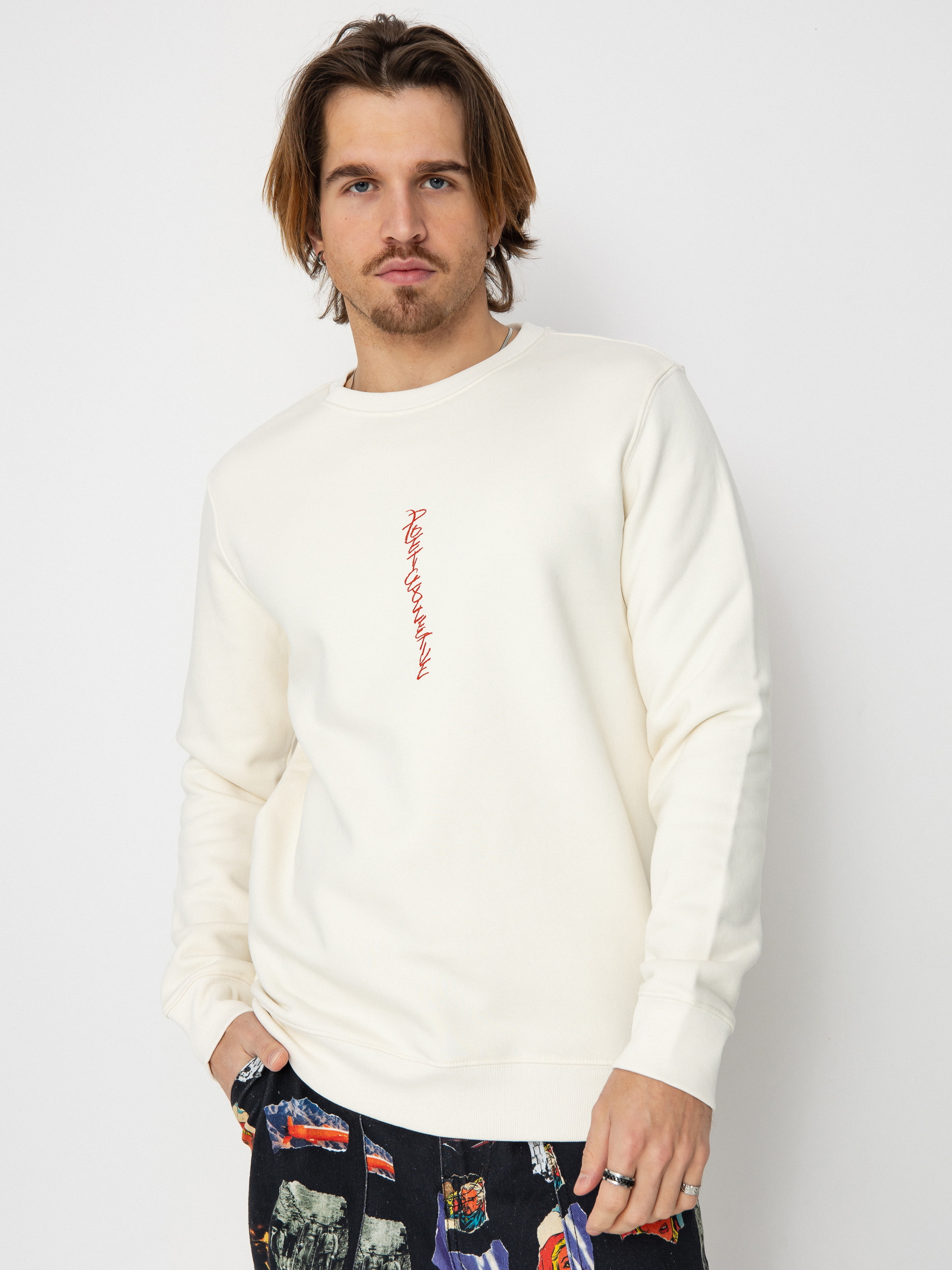 Poetic Collective Demon Crewneck Pulóver (ivory)