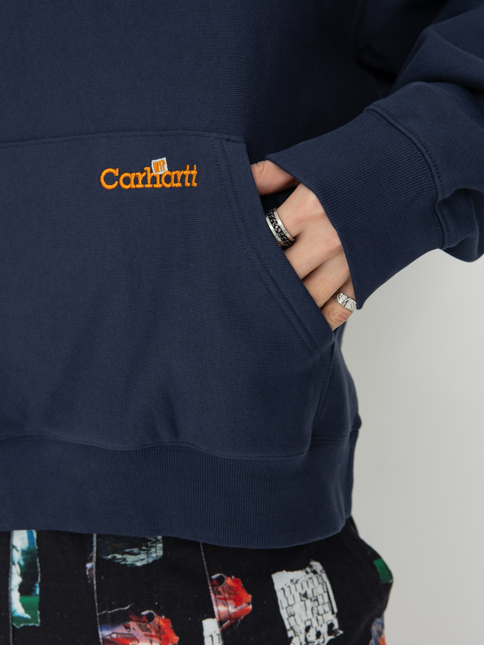 Carhartt WIP Label Script HD Kapucnis pulóver (blue)