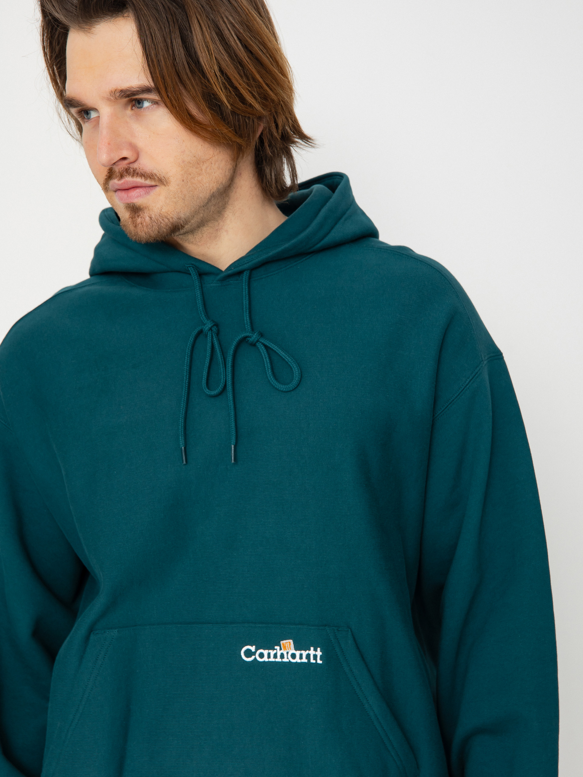 Carhartt WIP Label Script HD Kapucnis pulóver (malachite)