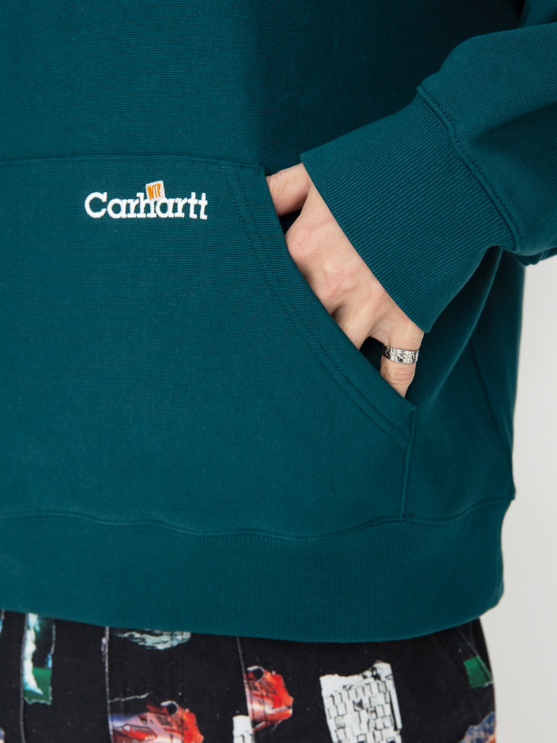 Carhartt WIP Label Script HD Kapucnis pulóver (malachite)
