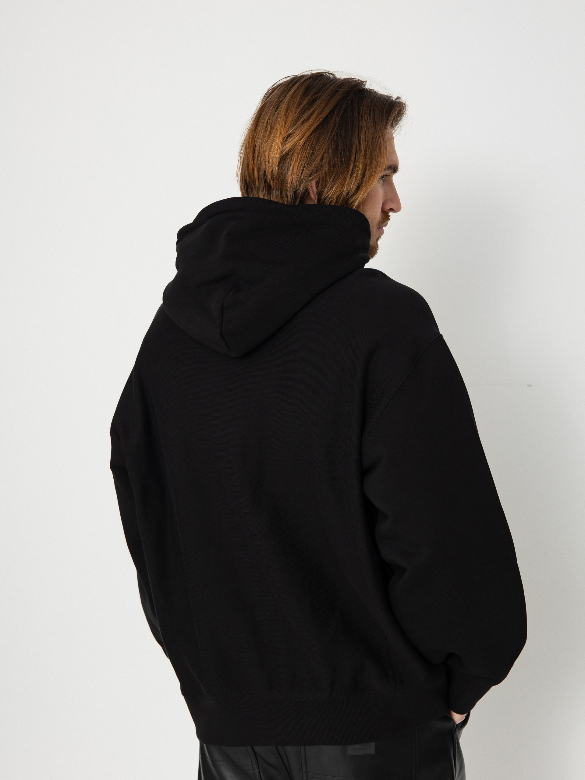 Carhartt WIP Label Script HD Kapucnis pulóver (black)