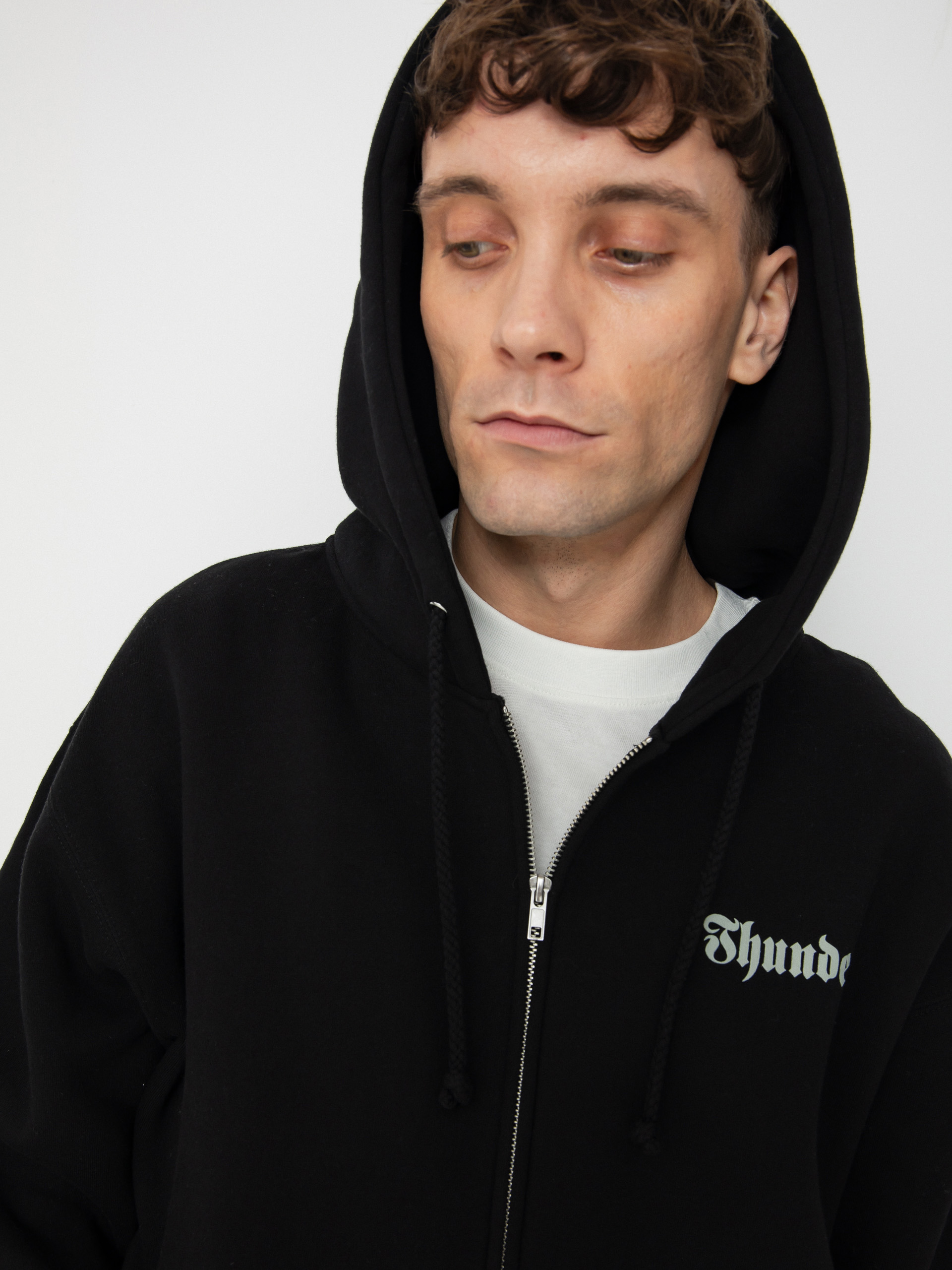 Kapucnis pulóver Thunder World Wide ZHD (black/grey)