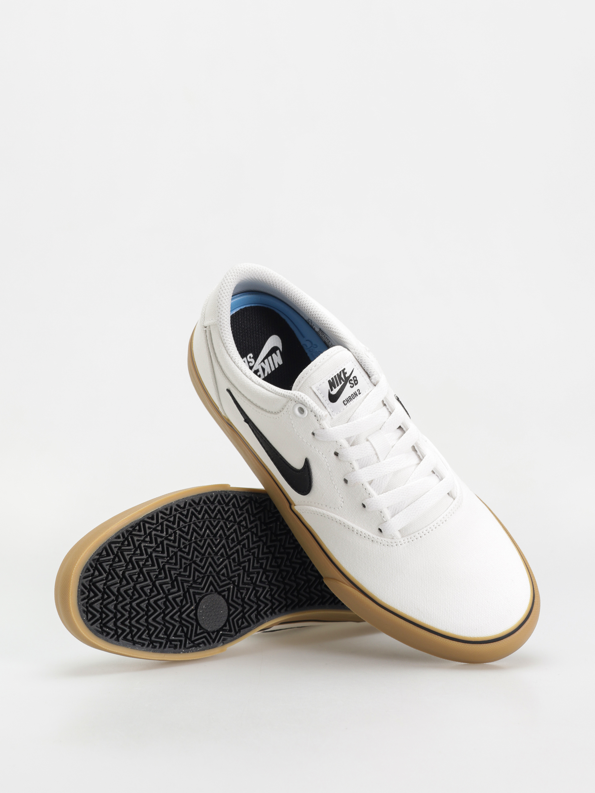 Nike SB Chron 2 Canvas Cipők (white/black white gum light brown)