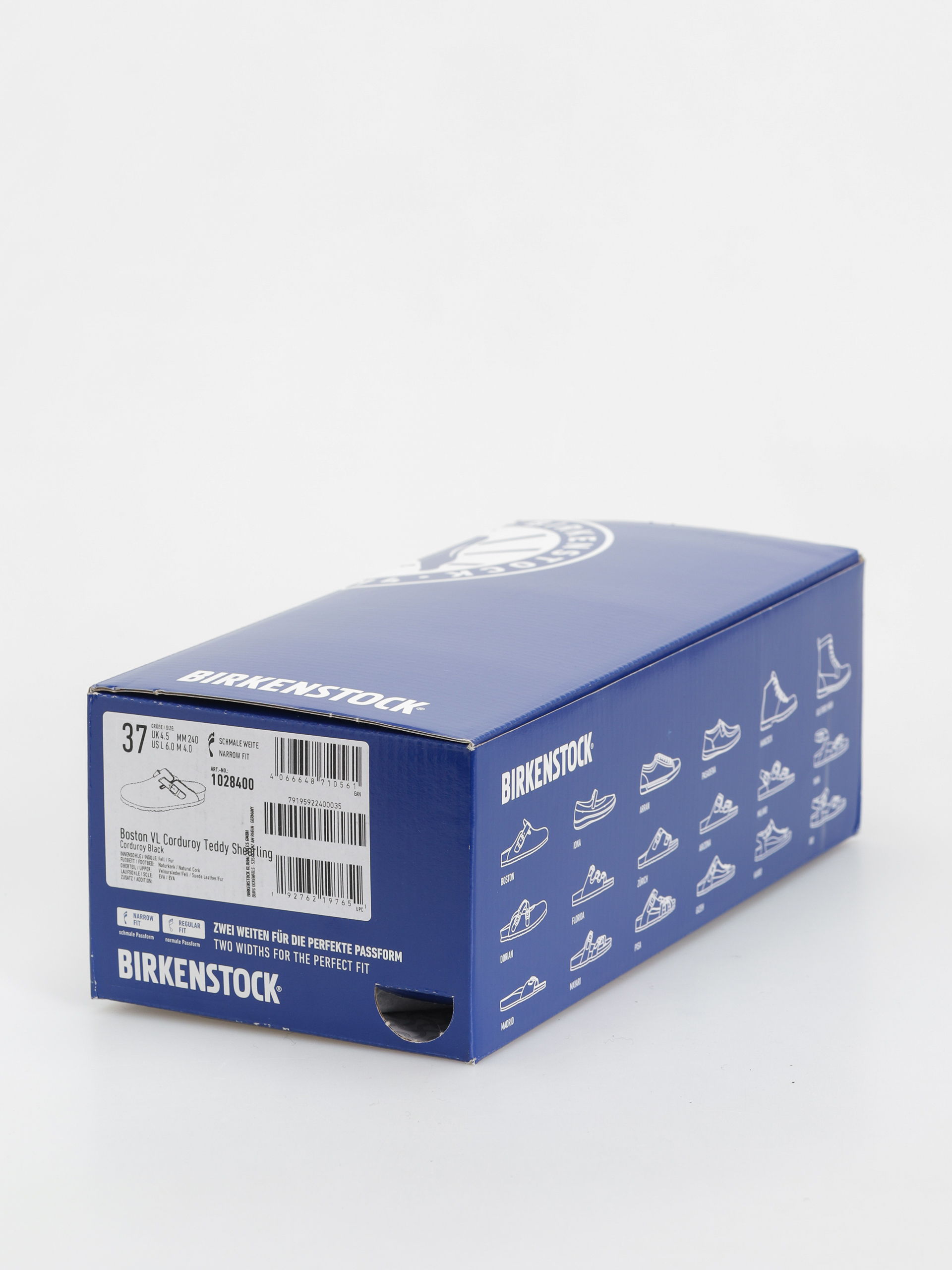 Birkenstock Boston VL Fell Suede Leather Fur Narrow Wmn Flip-flop papucsok (corduroy black)