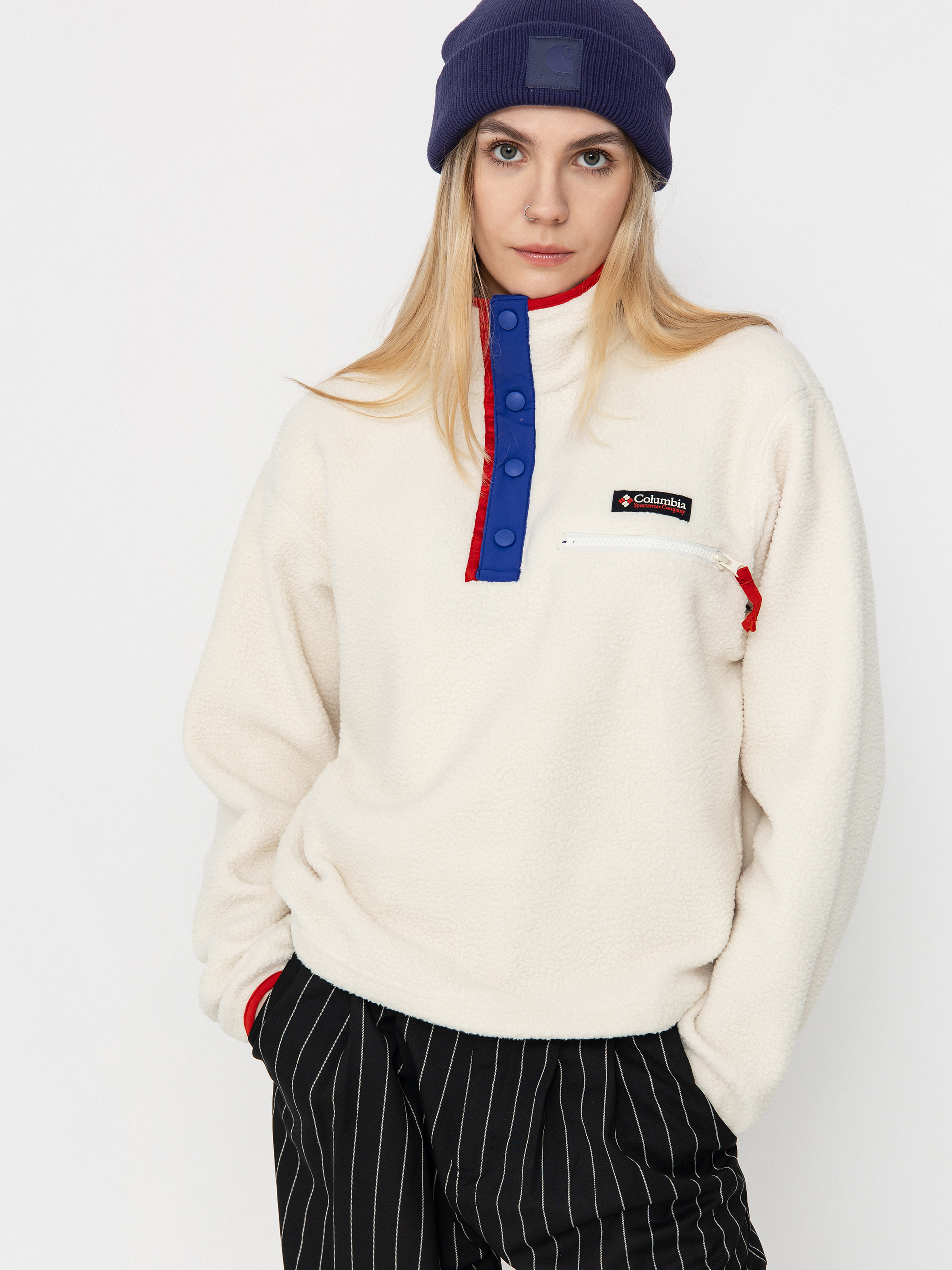 Női Columbia Helvetia II Cropped Half Snap Polár pulóver (chalk)