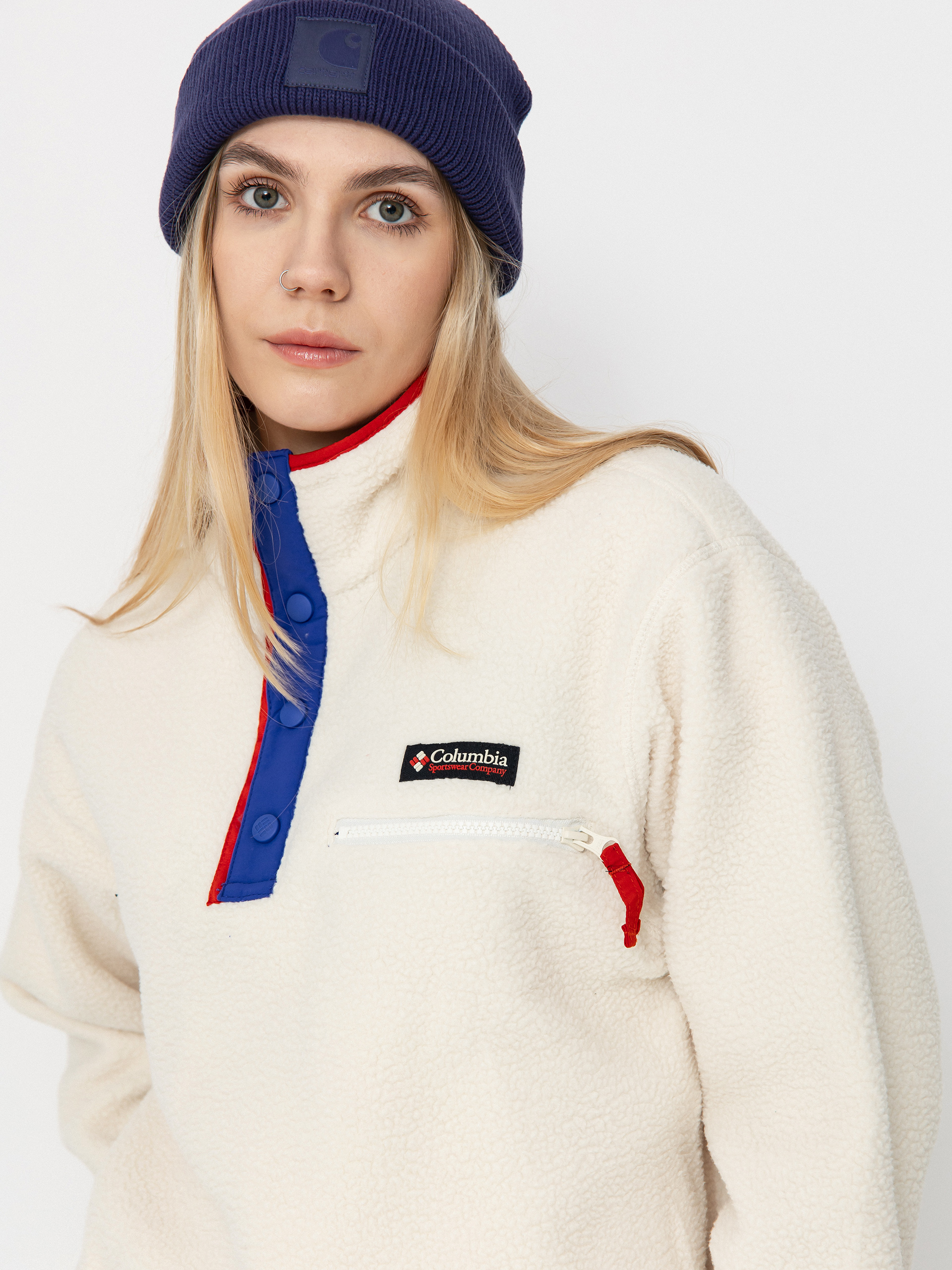 Női Columbia Helvetia II Cropped Half Snap Polár pulóver (chalk)