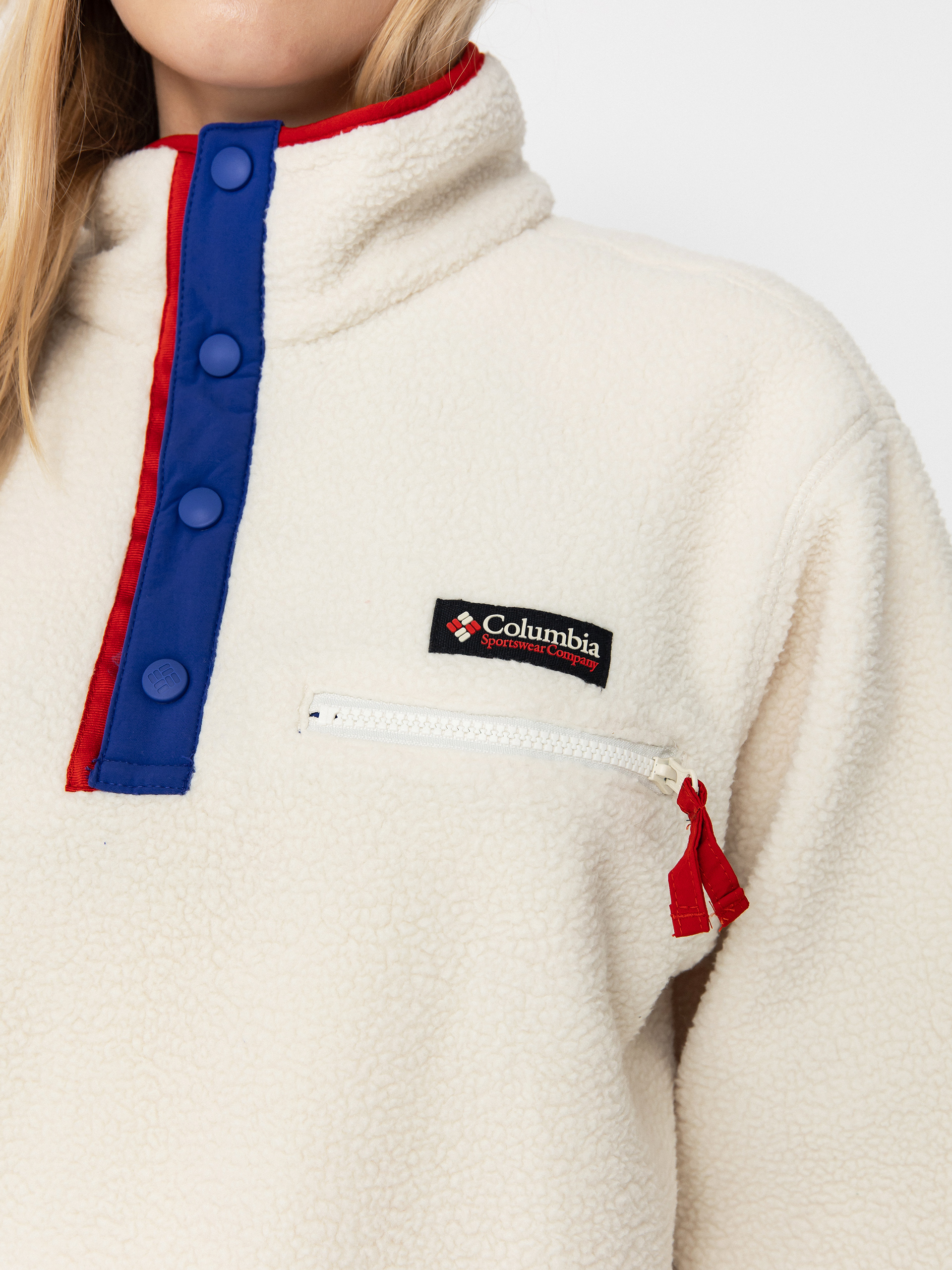 Női Columbia Helvetia II Cropped Half Snap Polár pulóver (chalk)