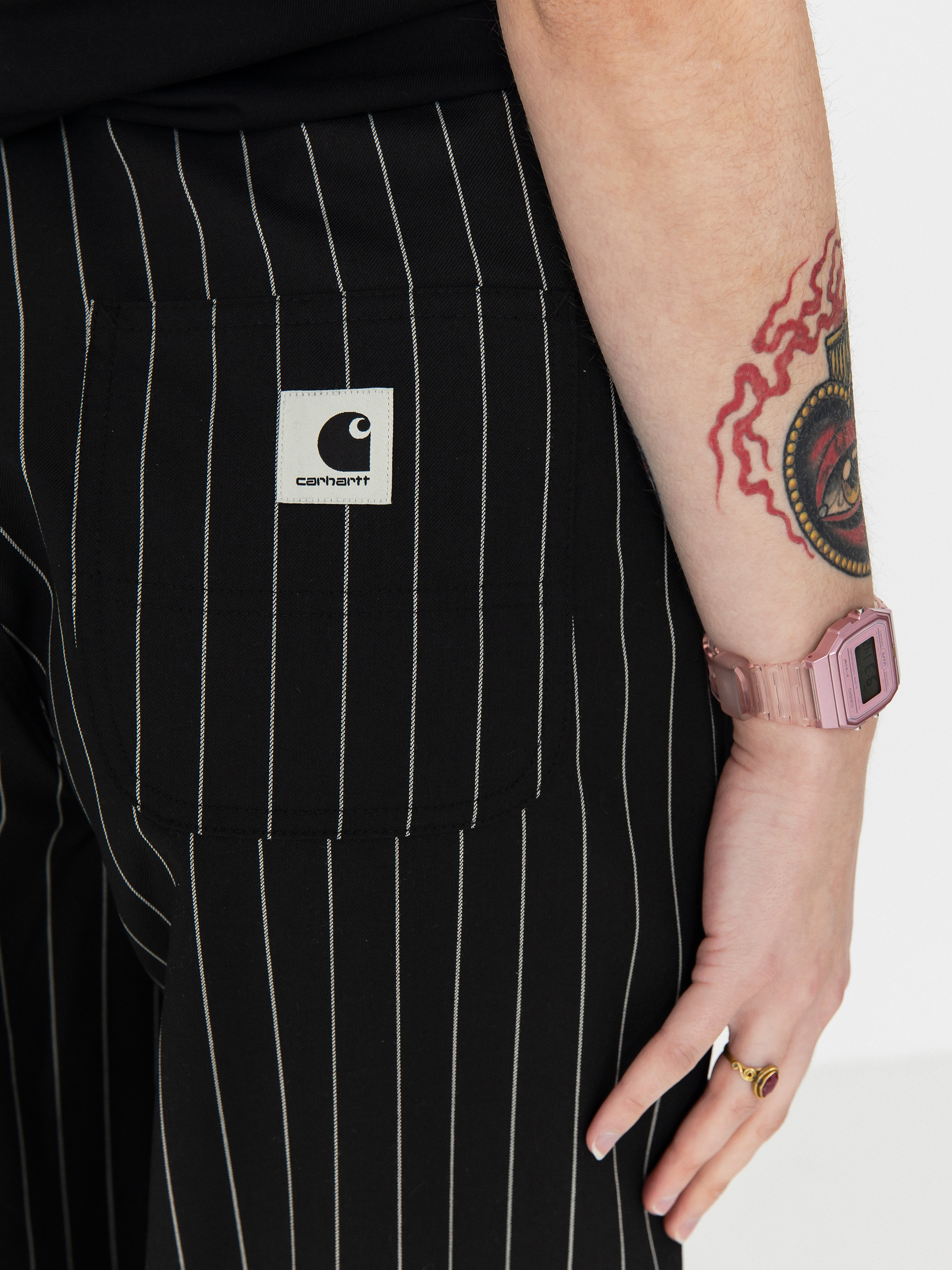 Carhartt WIP Seaton Wmn Kisnadrág (seaton stripe black)