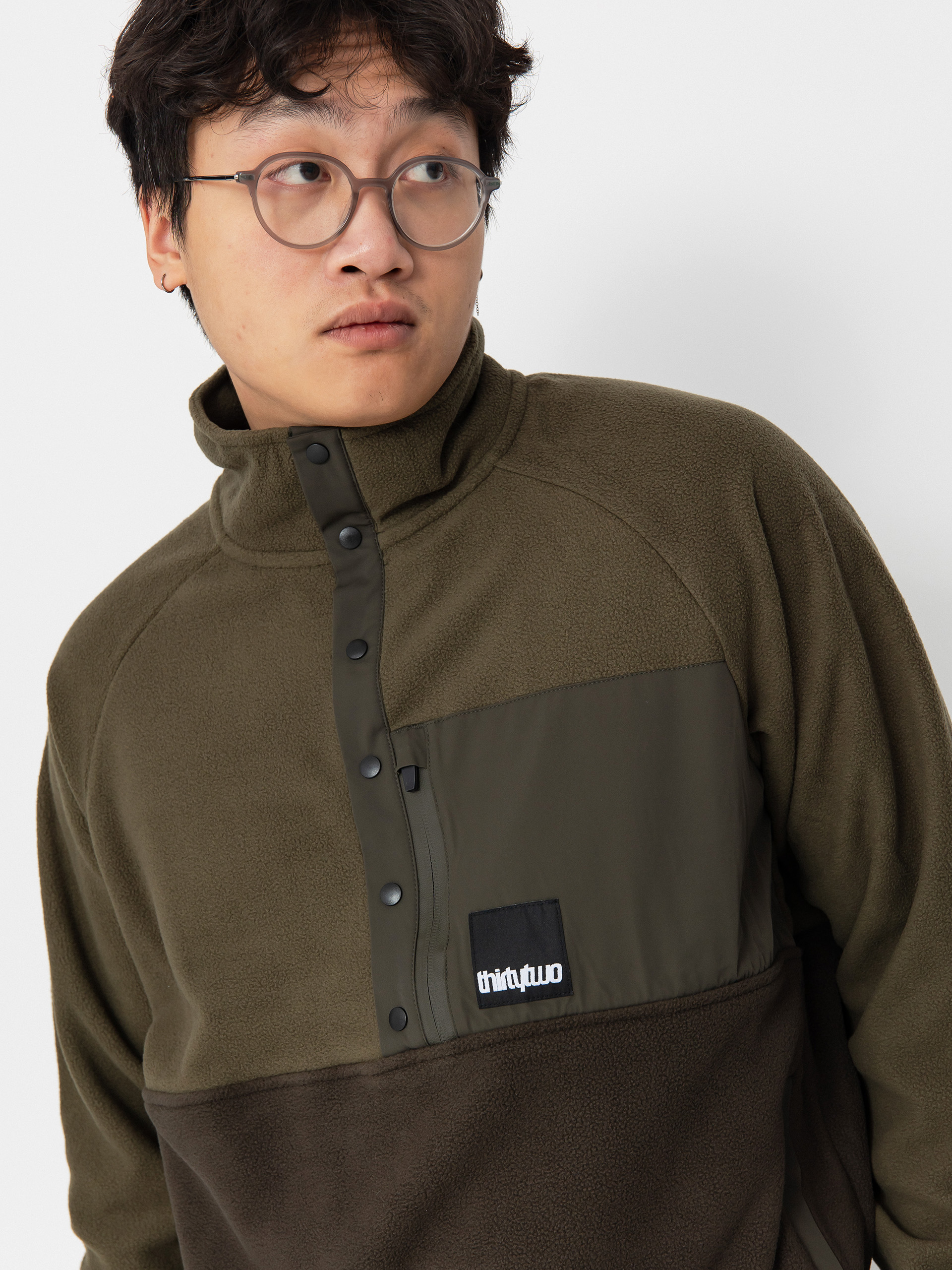 Férfi Thermo pulóver ThirtyTwo Rest Stop Anorak (military)