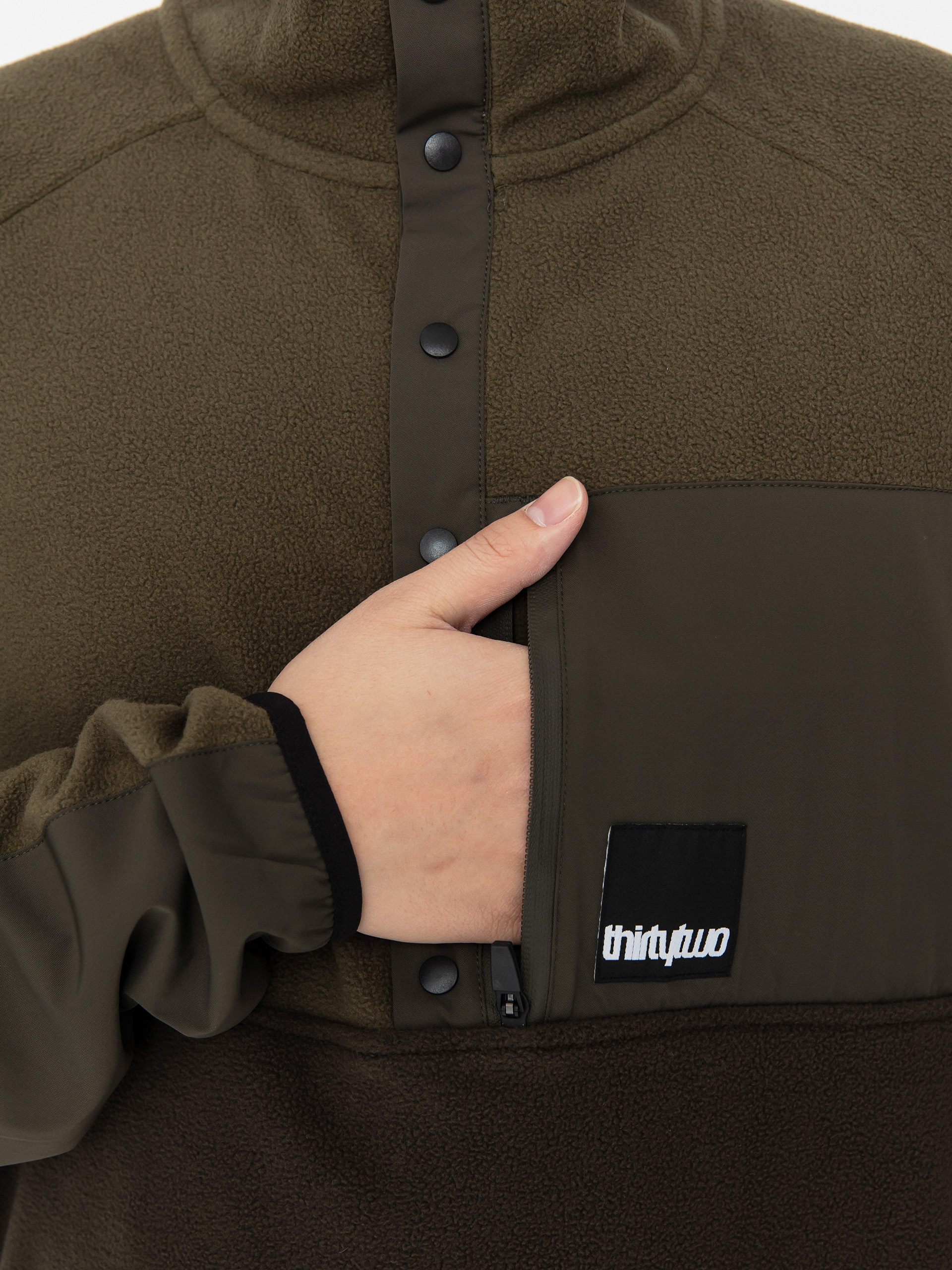 Férfi Thermo pulóver ThirtyTwo Rest Stop Anorak (military)