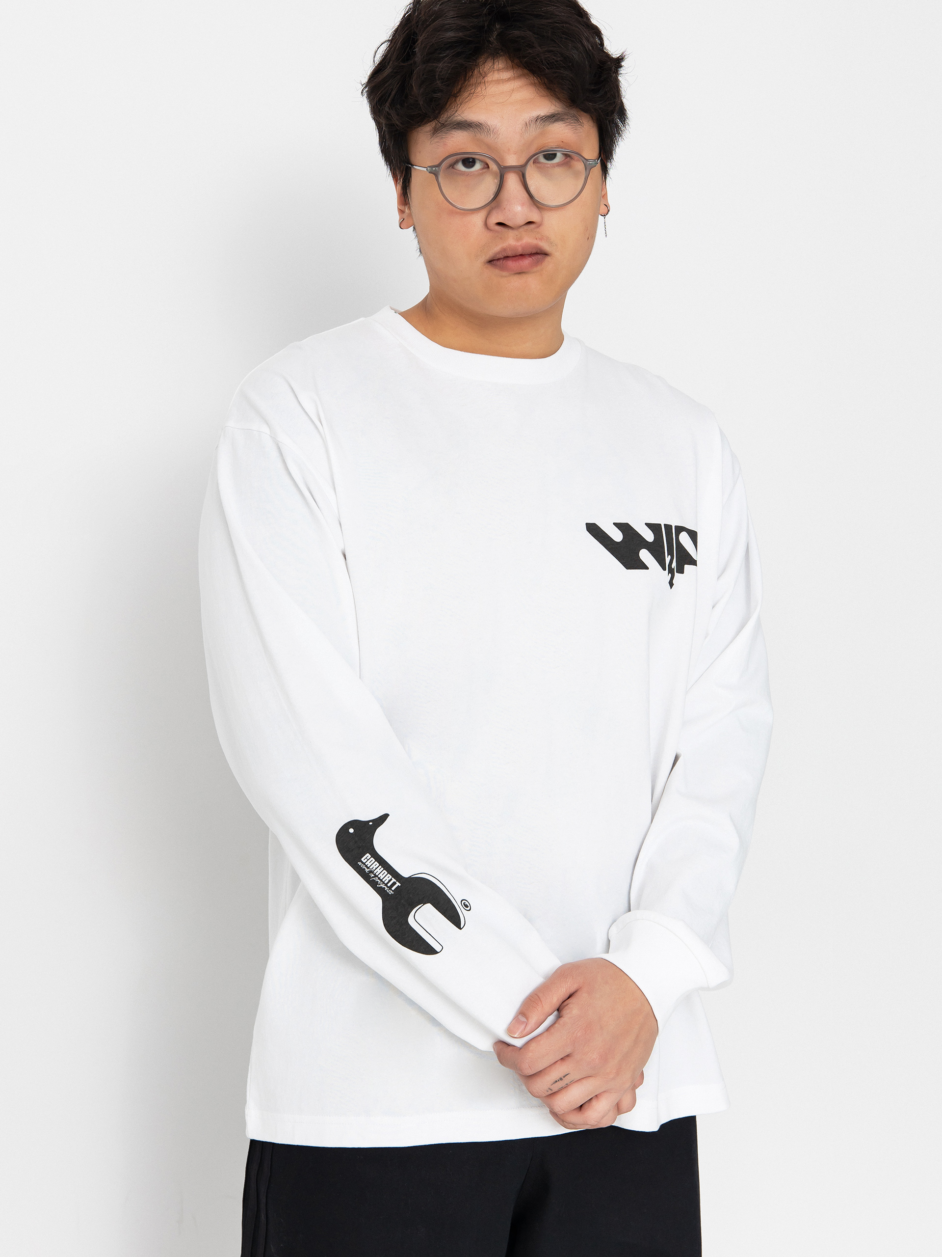 Hosszú ujjú felső Carhartt WIP Industry (white/black)
