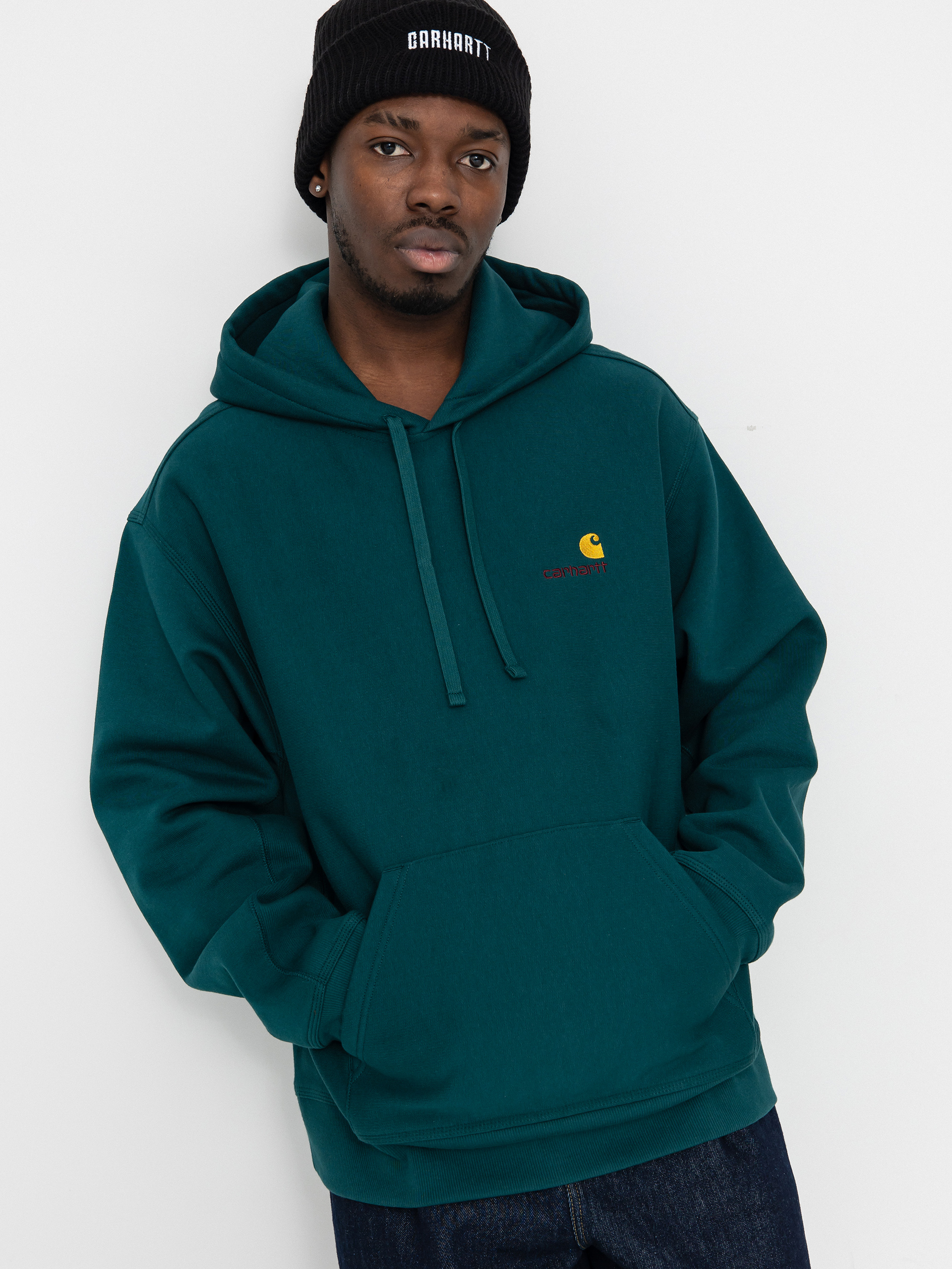 Carhartt WIP American Script HD Kapucnis pulóver (malachite)