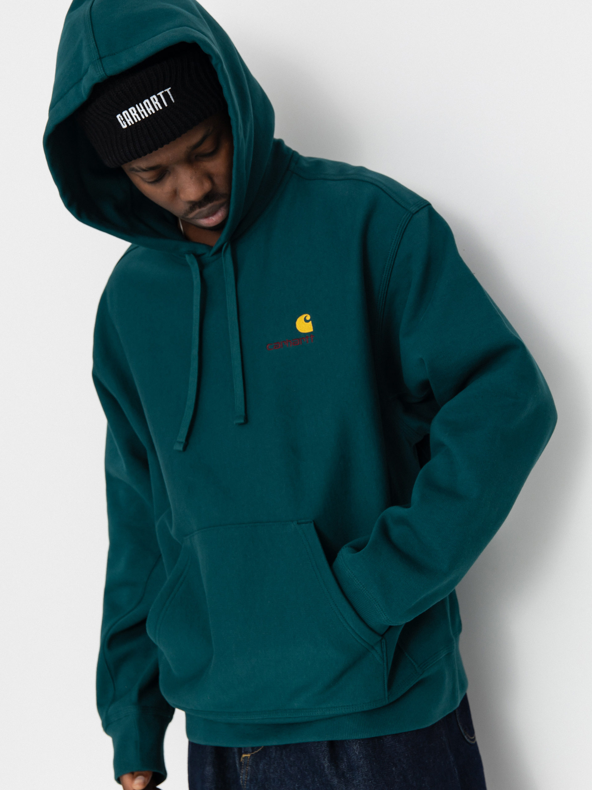 Carhartt WIP American Script HD Kapucnis pulóver (malachite)