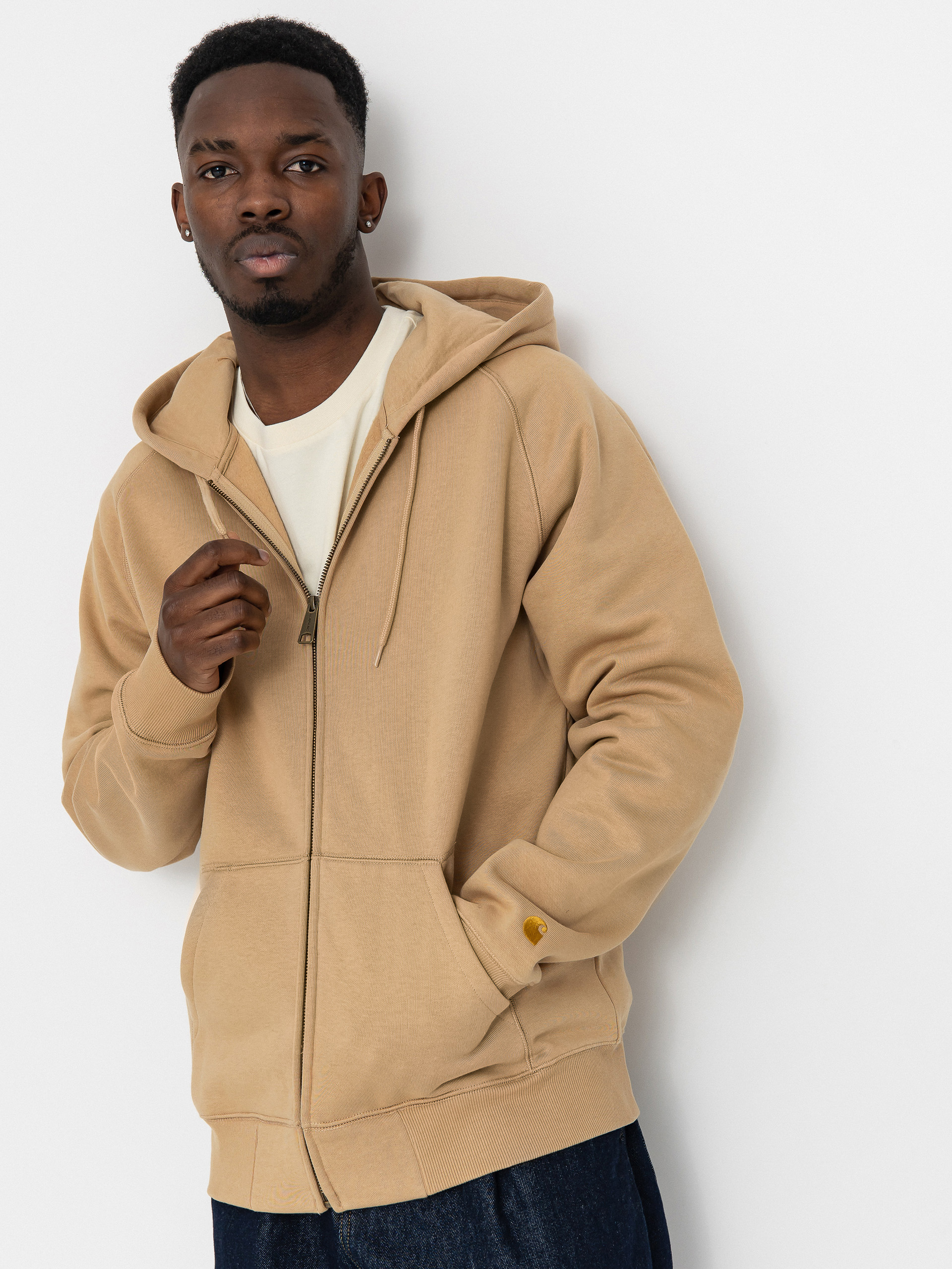 Carhartt WIP Chase ZHD Kapucnis pulóver (dusty h brown/gold)