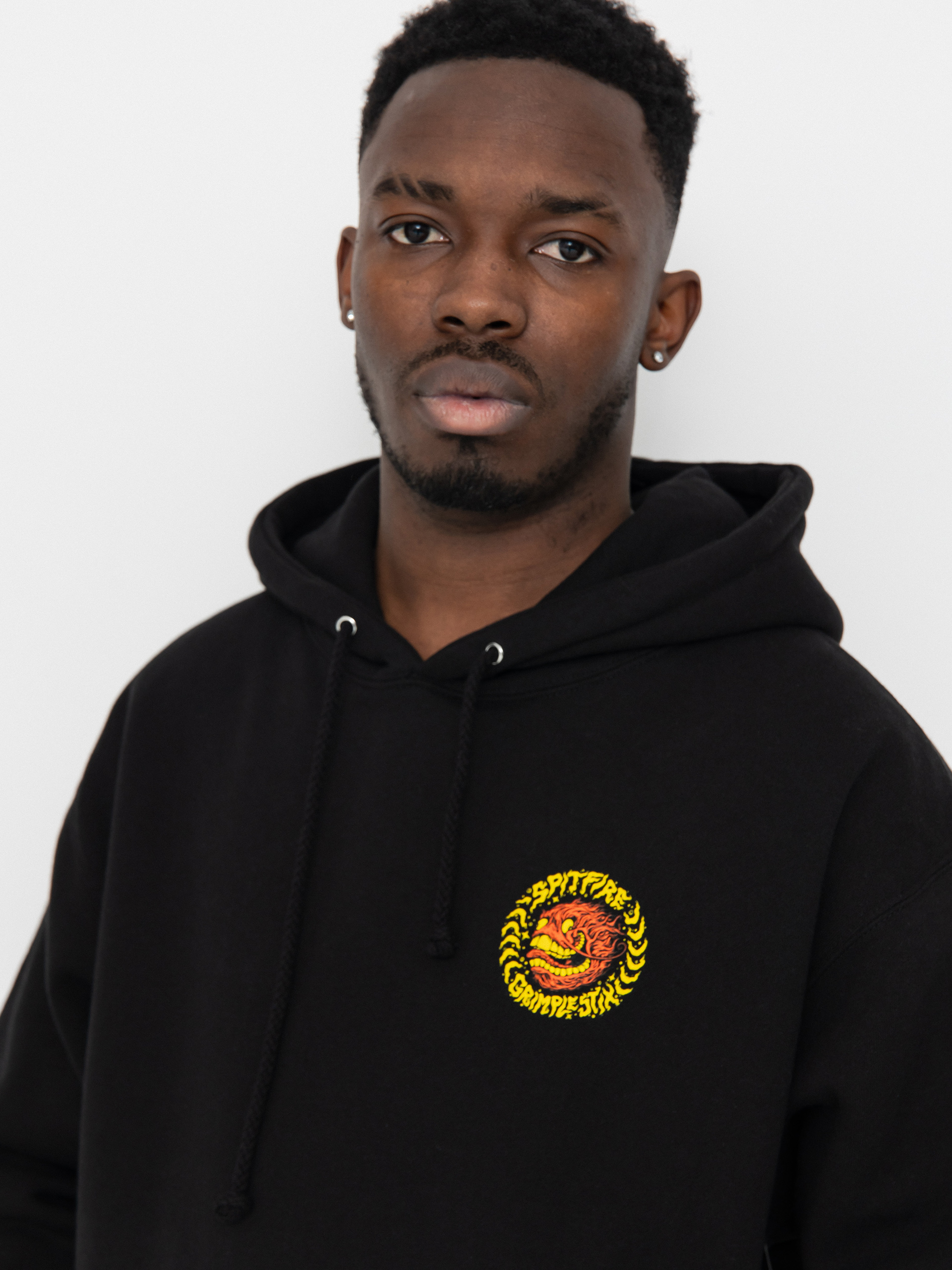 Kapucnis pulóver Spitfire Flying Grimple HD (black)