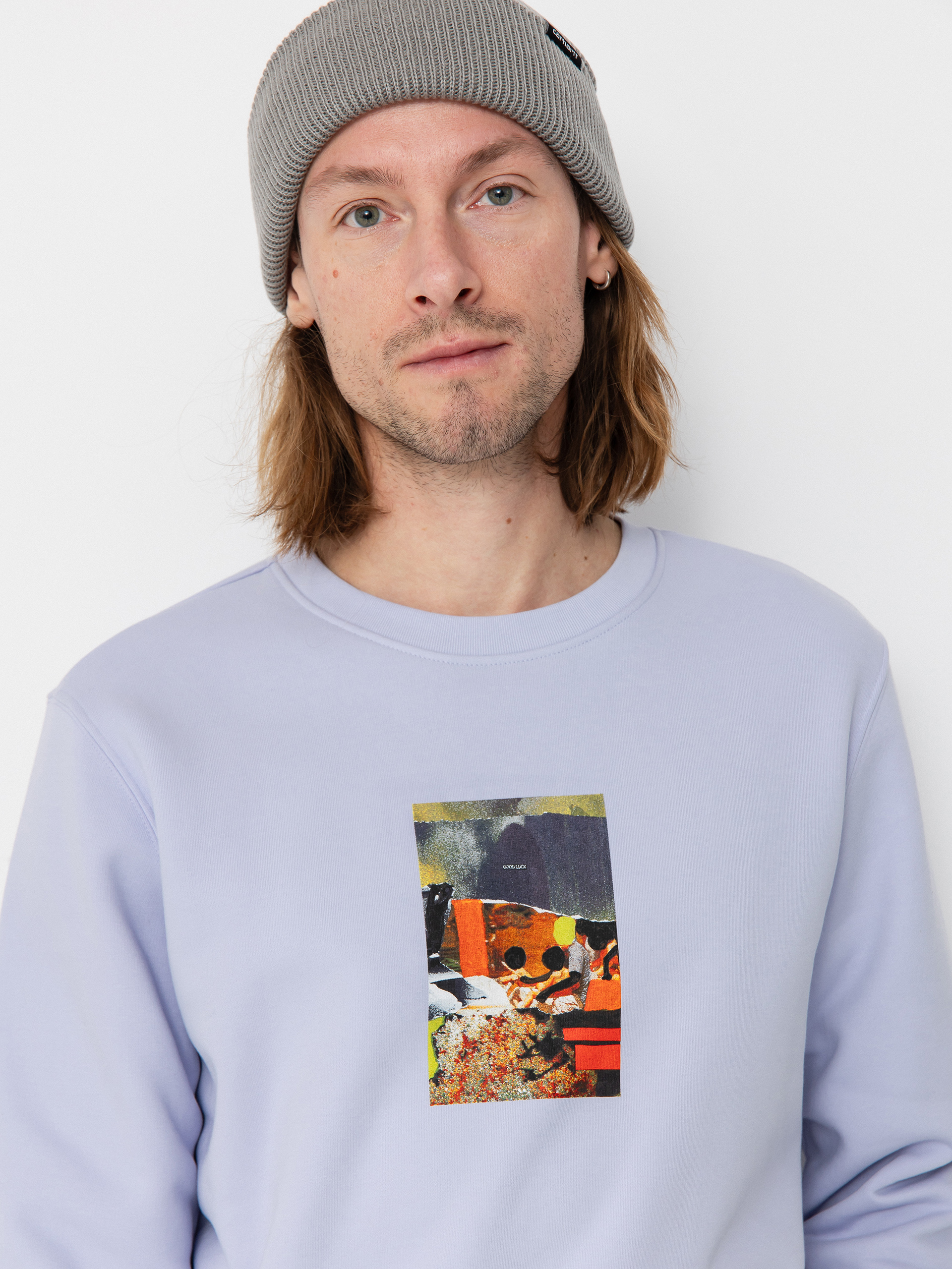 Poetic Collective Good Luck Crewneck Pulóver (purple)