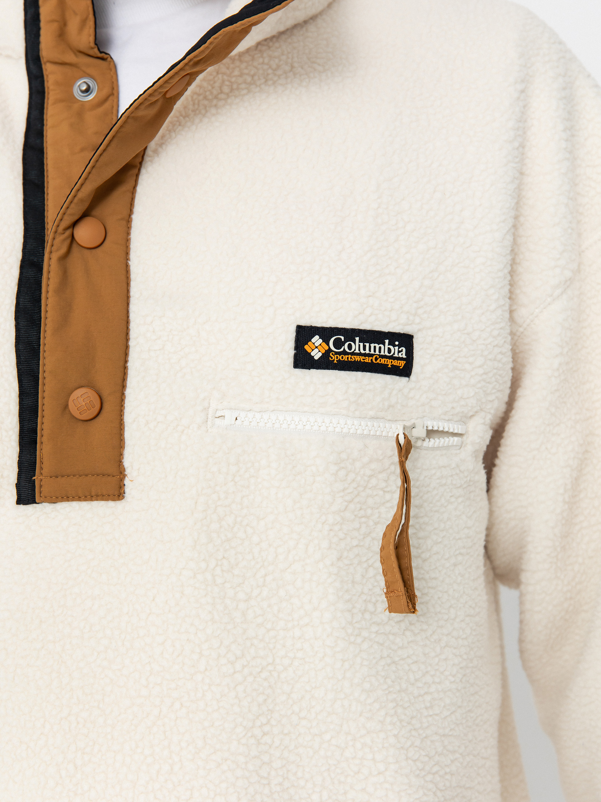 Férfi Columbia Helvetia II Half Snap Polár pulóver (chalk)