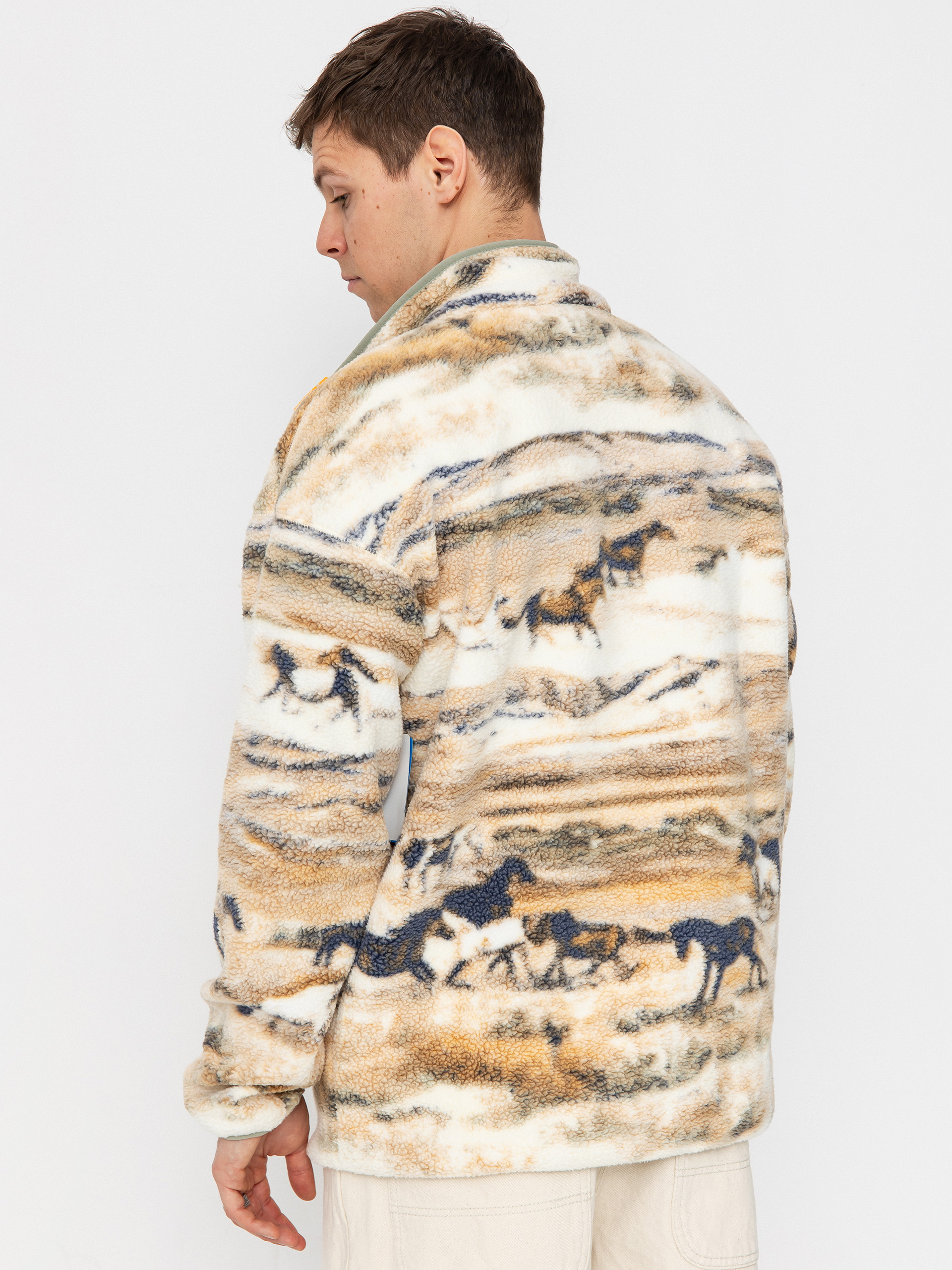 Férfi Columbia Helvetia II Printed Half Snap Polár pulóver (lemon wash roam)