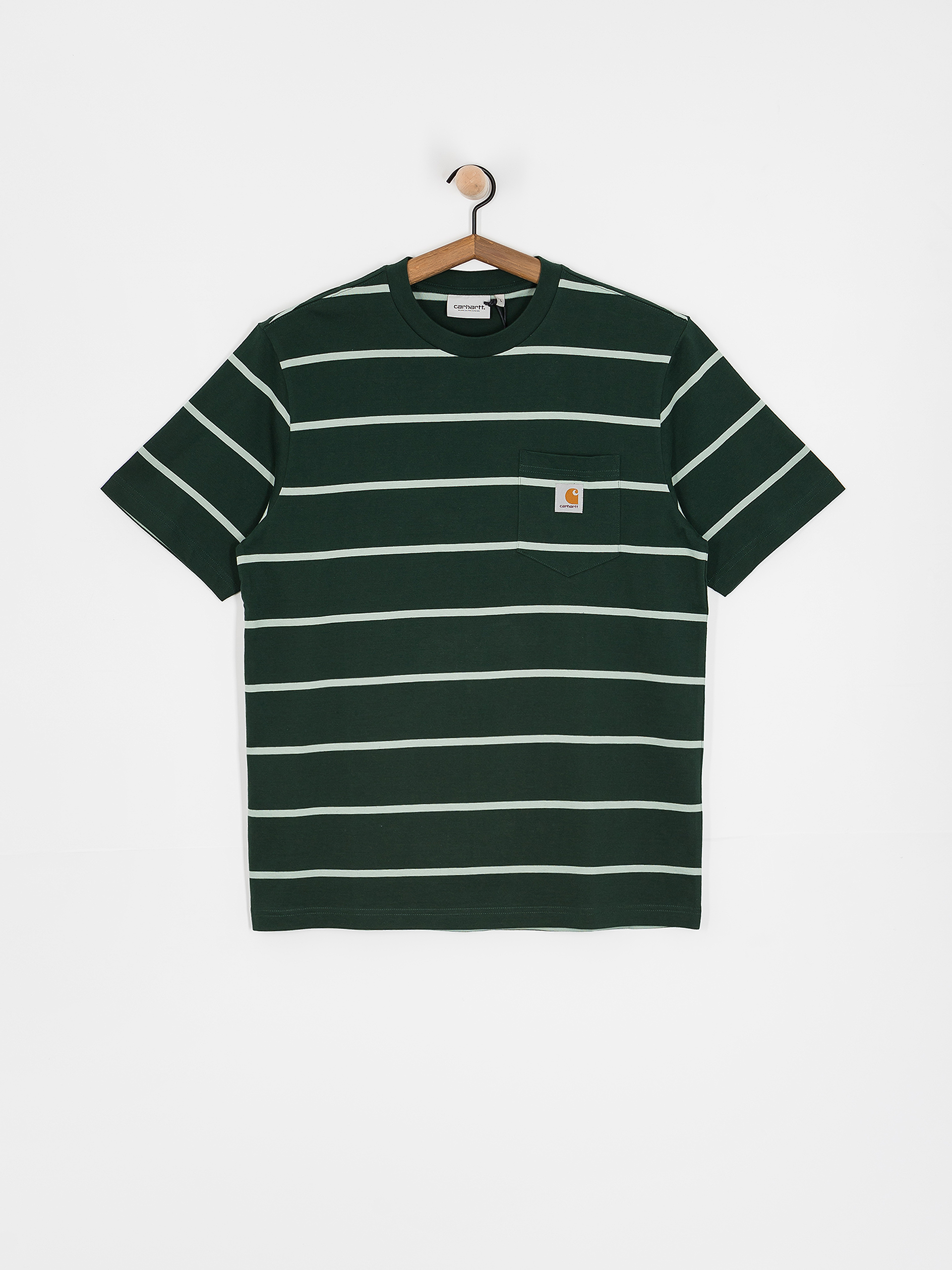 Carhartt WIP Aiken Pocket Póló (aiken stripe/conifer)