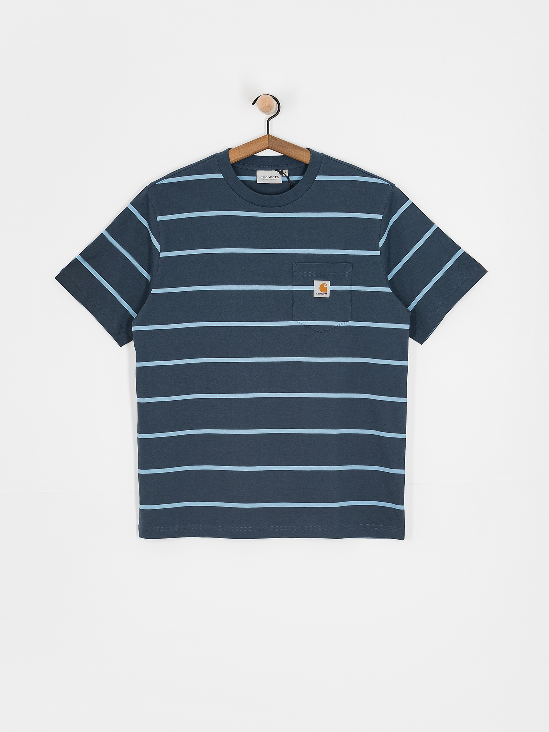 Carhartt WIP Aiken Pocket Póló (aiken stripe/dusky blue)