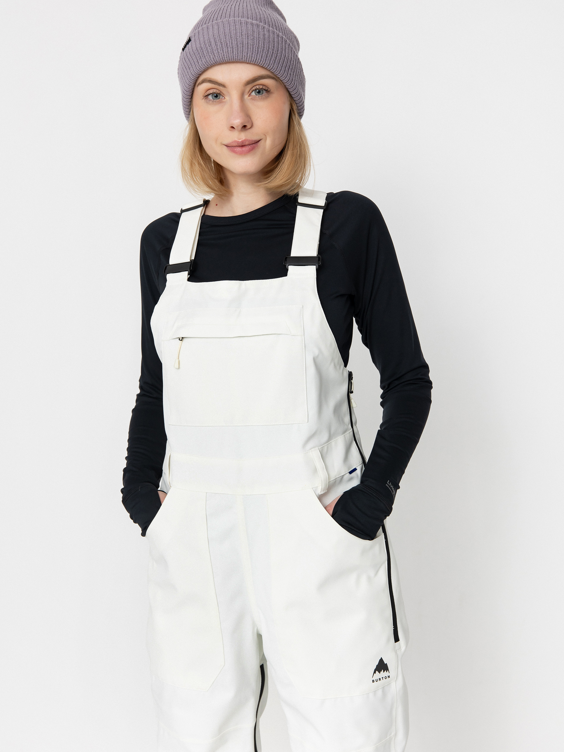 Női Snowboard nadrág Burton Avalon Stretch Bib (stout white)