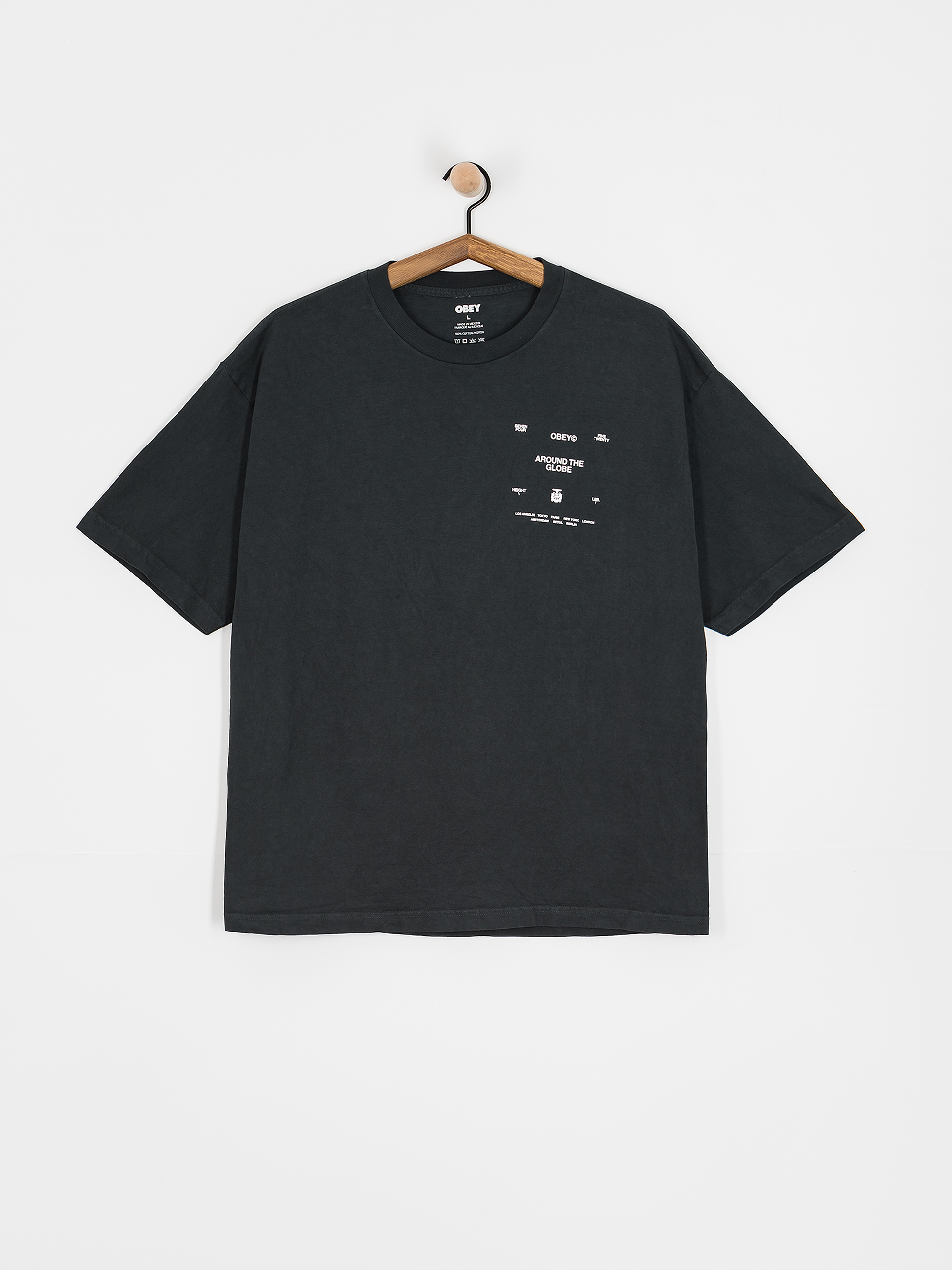 OBEY Around The Globe Póló (pigment true vintage black)