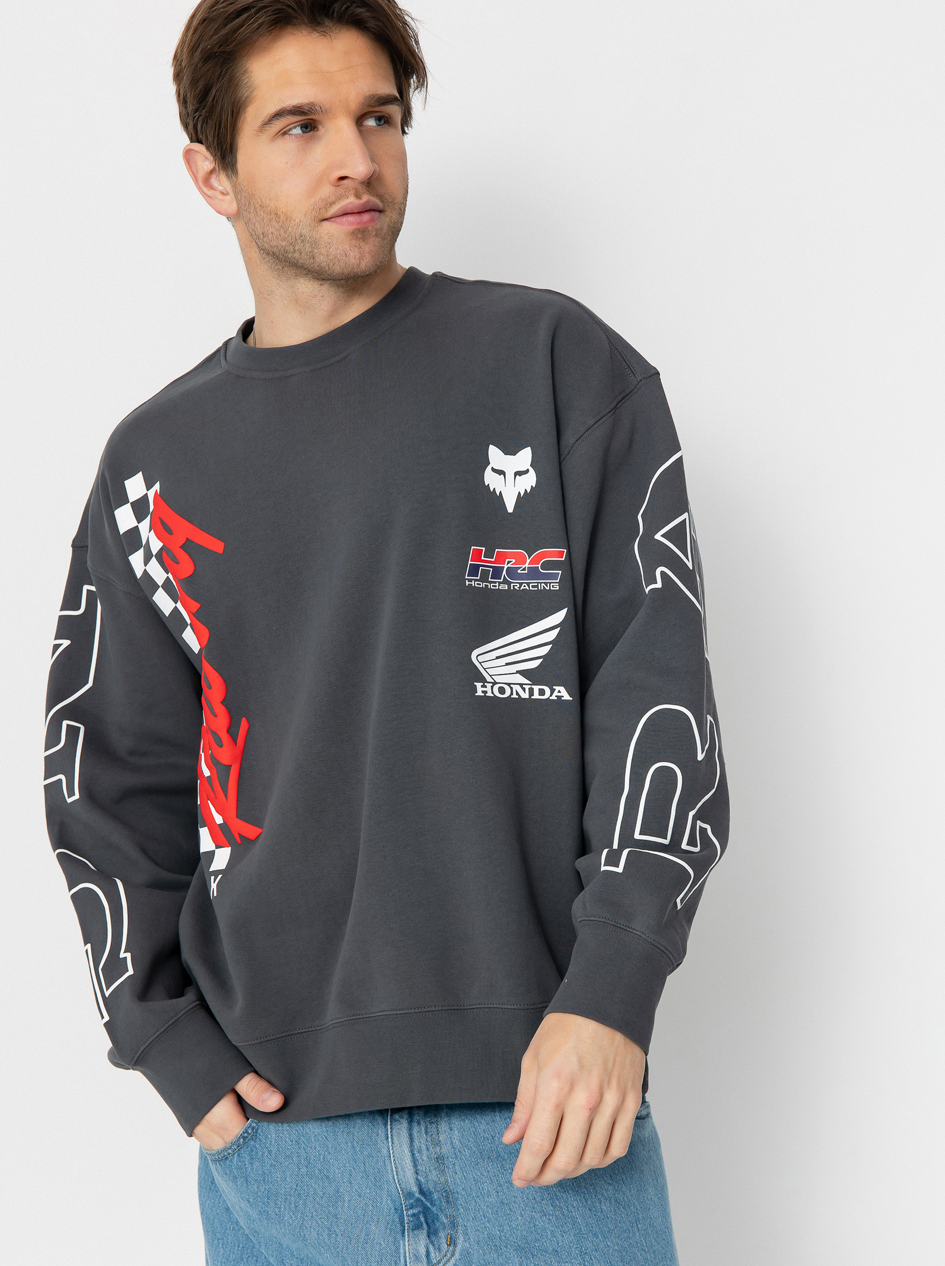 Fox Crew Oversized HD Kapucnis pulóver (dark shadow)