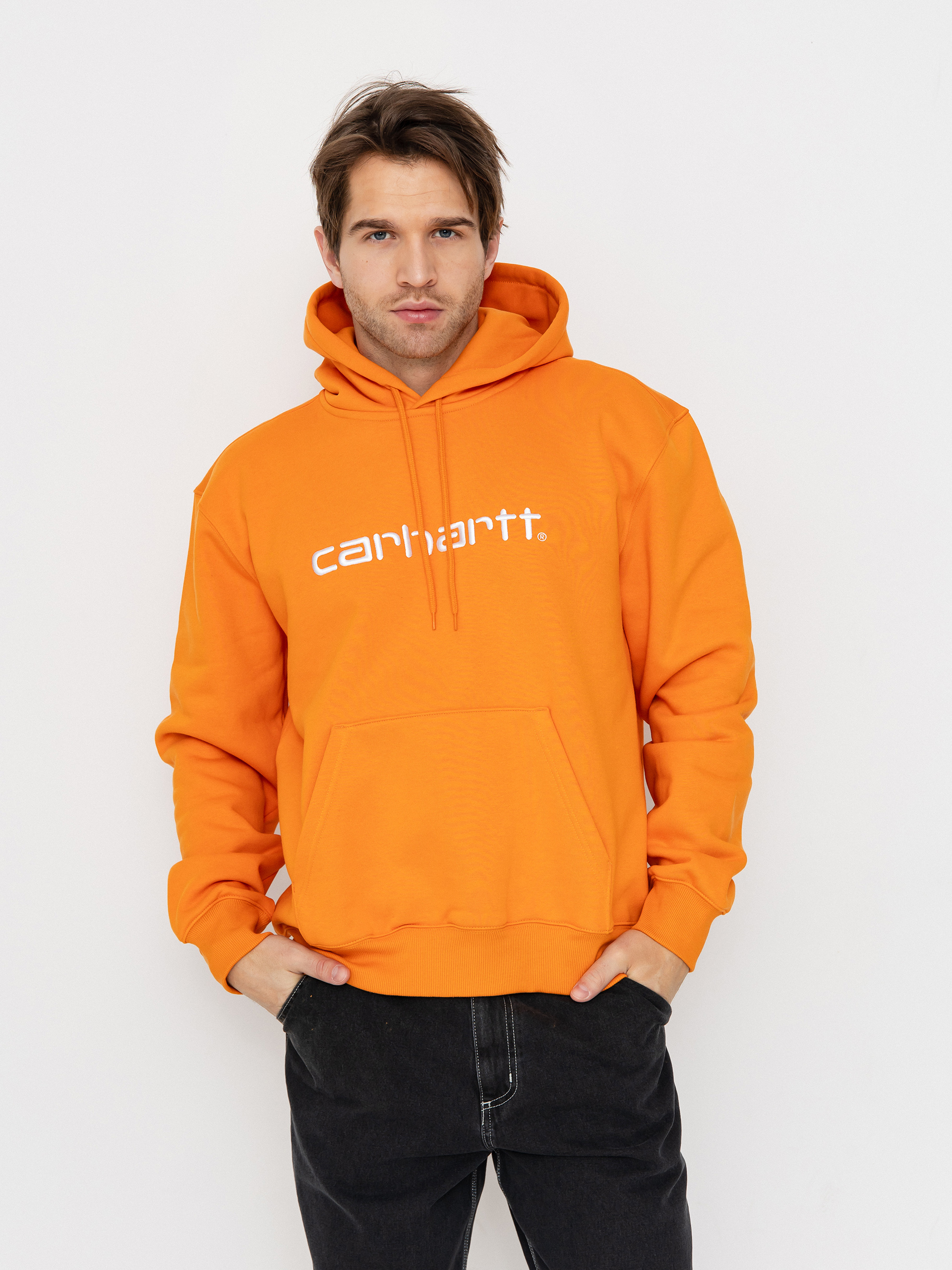 Carhartt WIP Carhartt HD Kapucnis pulóver (pumpkin/white)