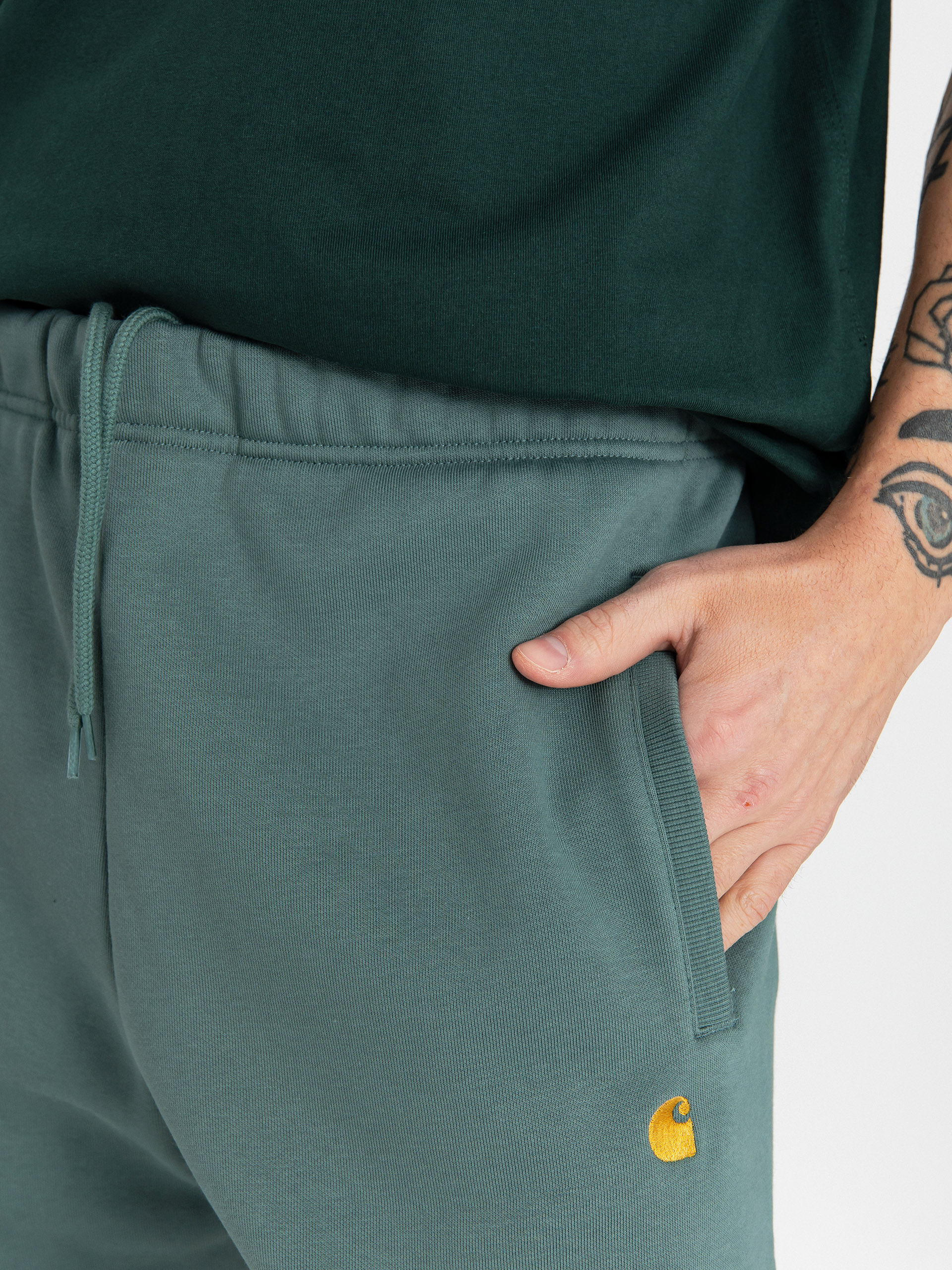 Carhartt WIP Chase Kisnadrág (silver pine/gold)