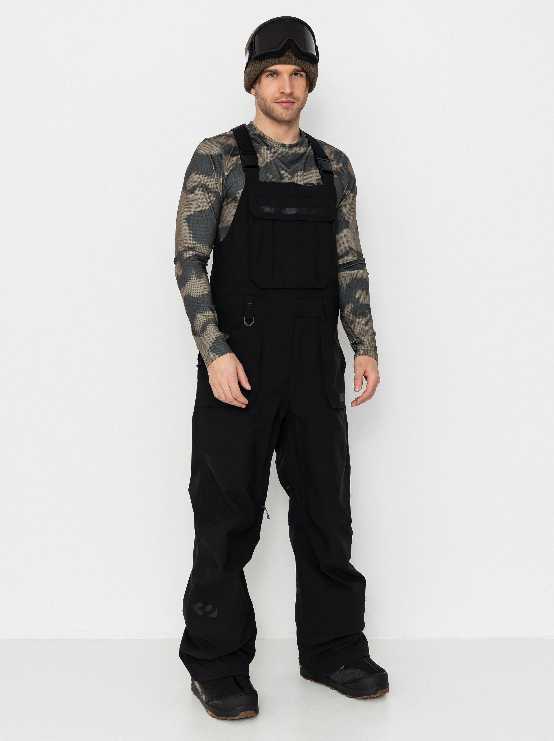 Férfi Snowboard nadrág ThirtyTwo Basement Bib (black)