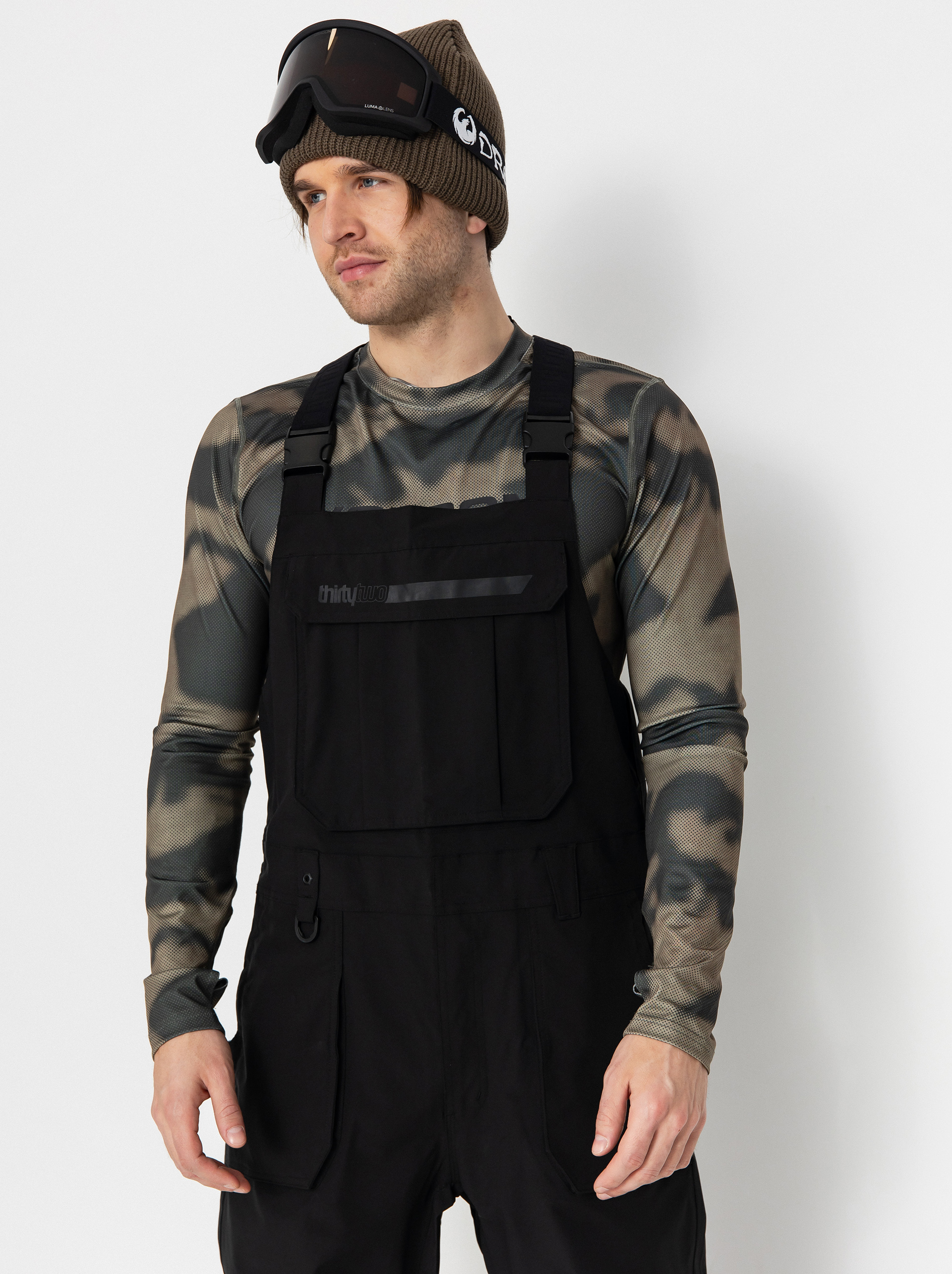 Férfi Snowboard nadrág ThirtyTwo Basement Bib (black)