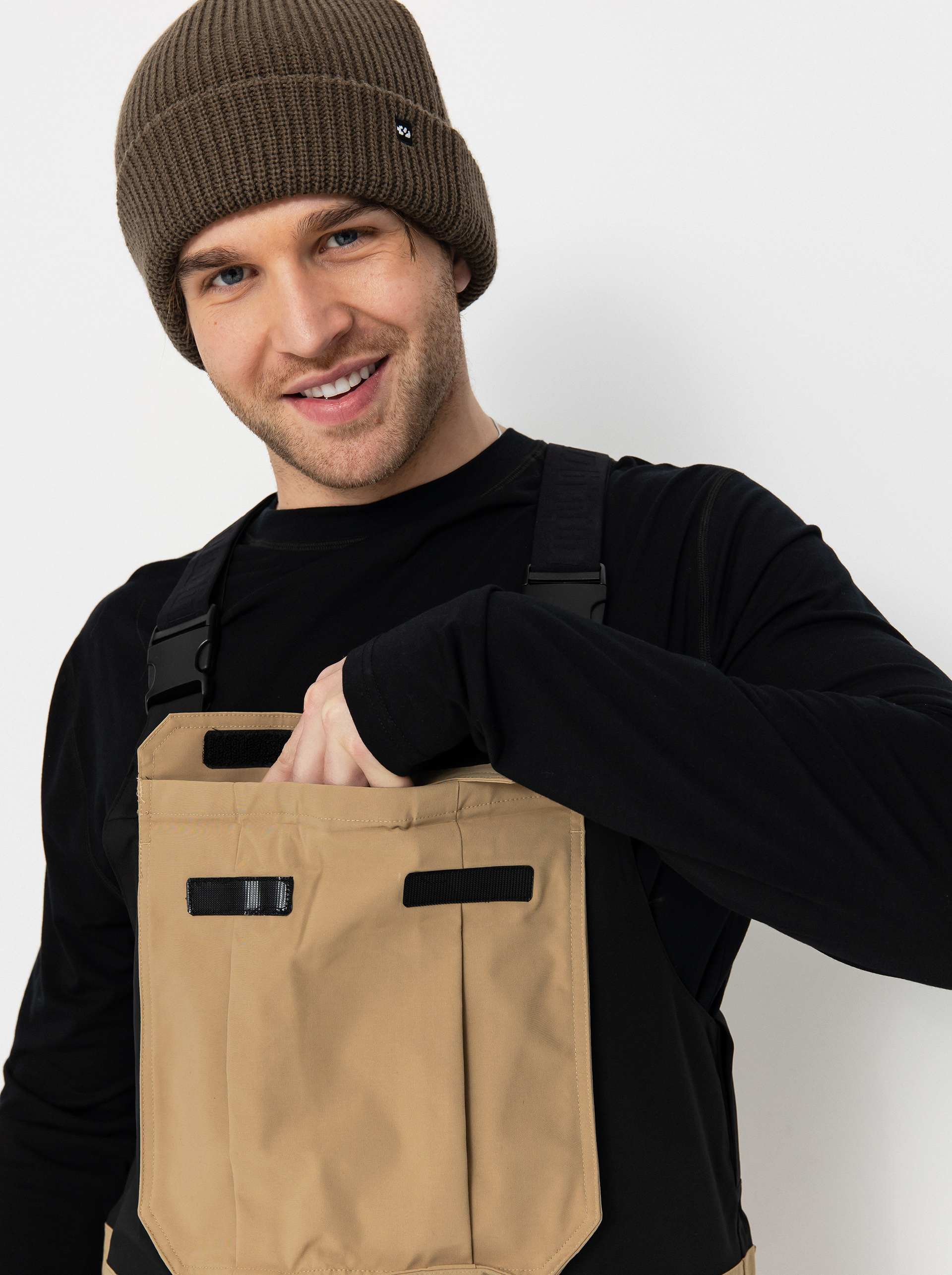 Férfi Snowboard nadrág ThirtyTwo Basement Bib (khaki)