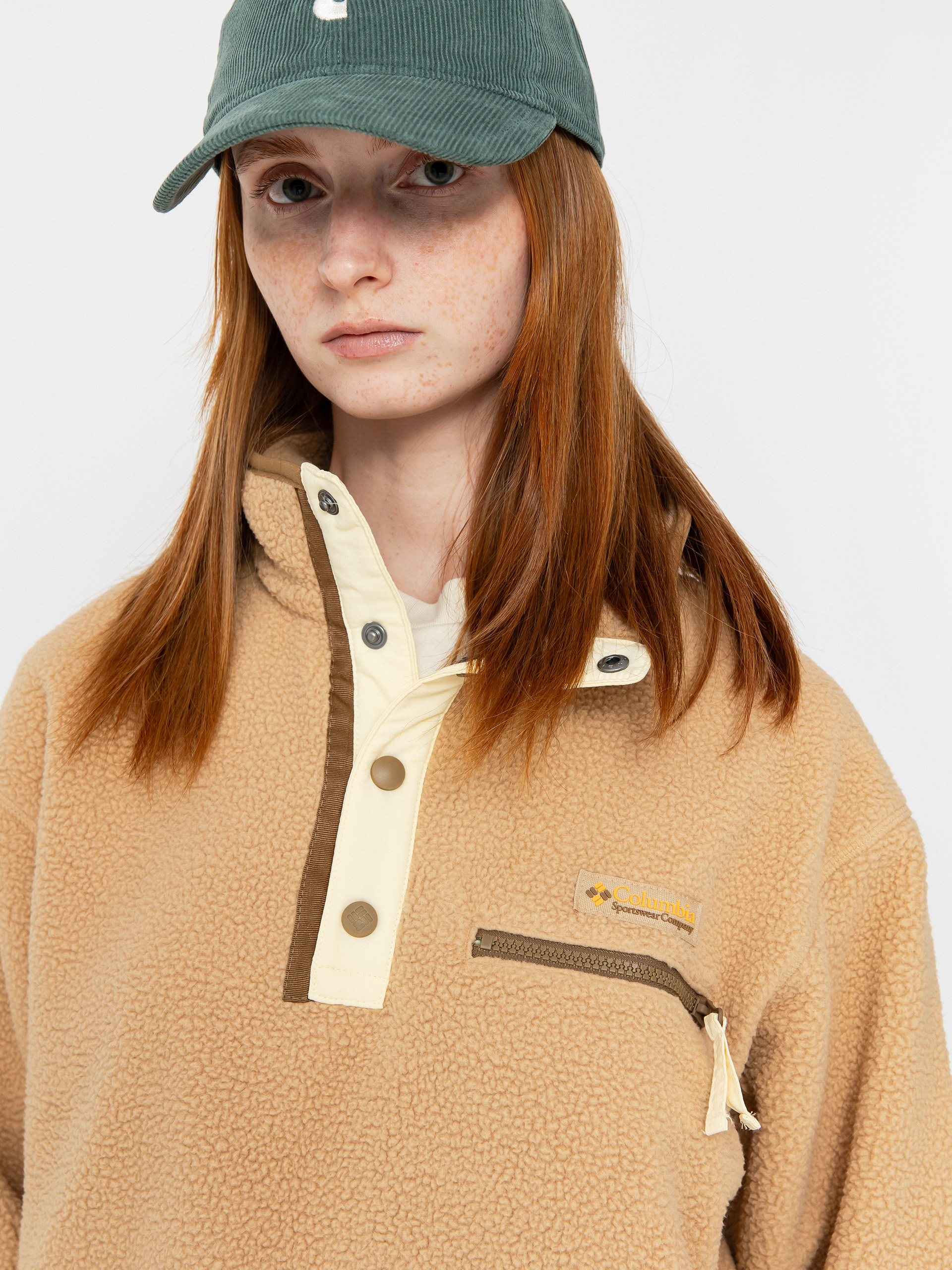 Női Columbia Helvetia II Cropped Half Snap Polár pulóver (canoe)