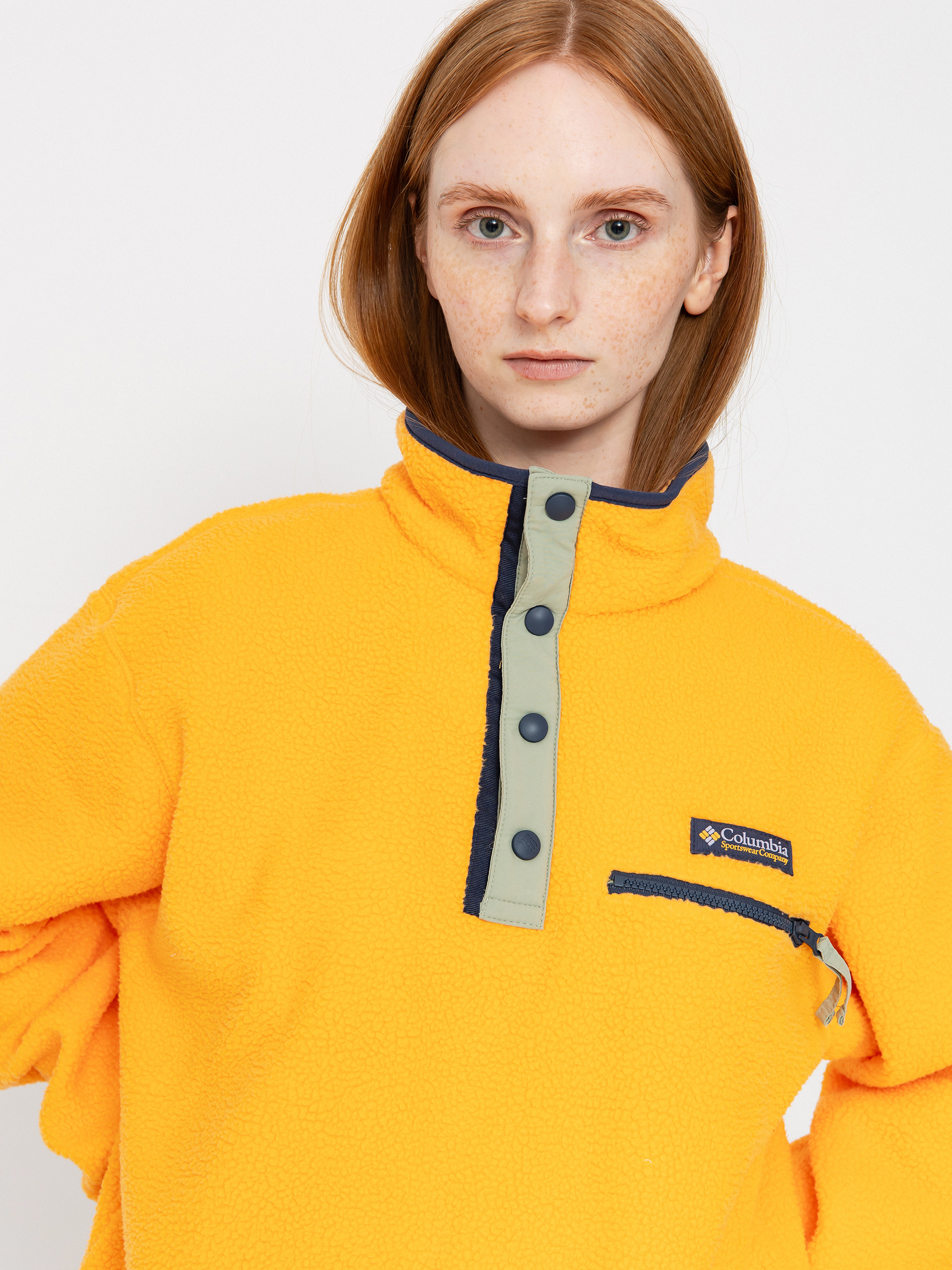 Női Columbia Helvetia II Cropped Half Snap Polár pulóver (summer orange)