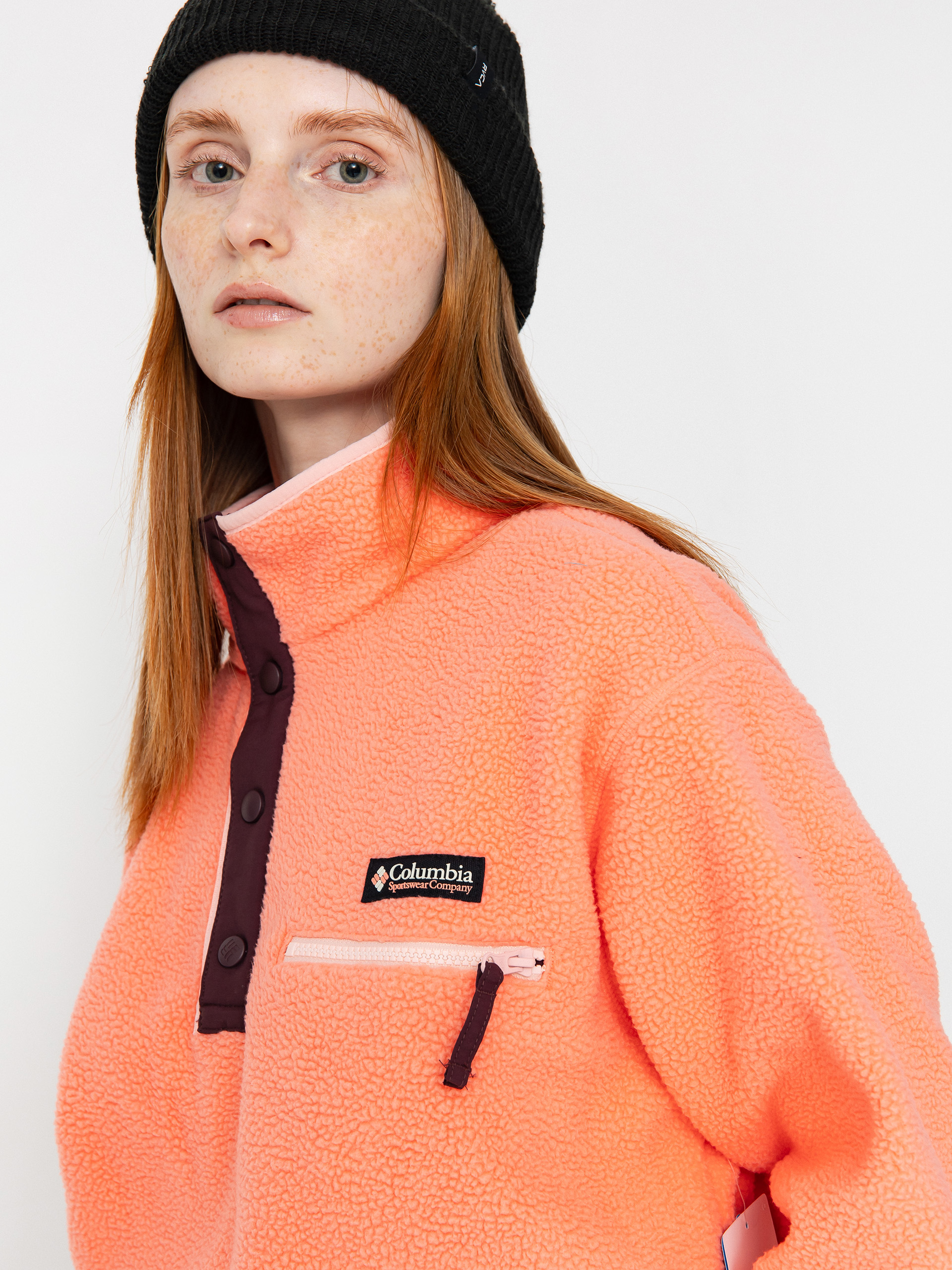 Női Columbia Helvetia II Cropped Half Snap Polár pulóver (alpenglow)