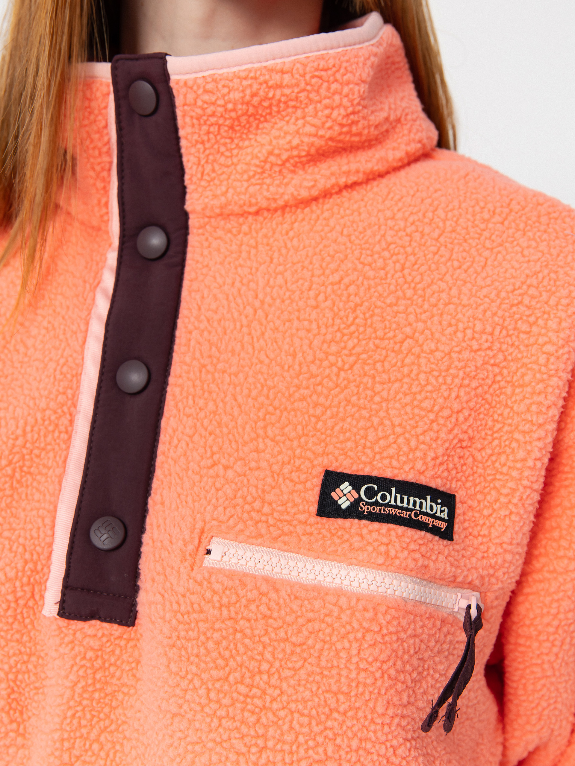 Női Columbia Helvetia II Cropped Half Snap Polár pulóver (alpenglow)