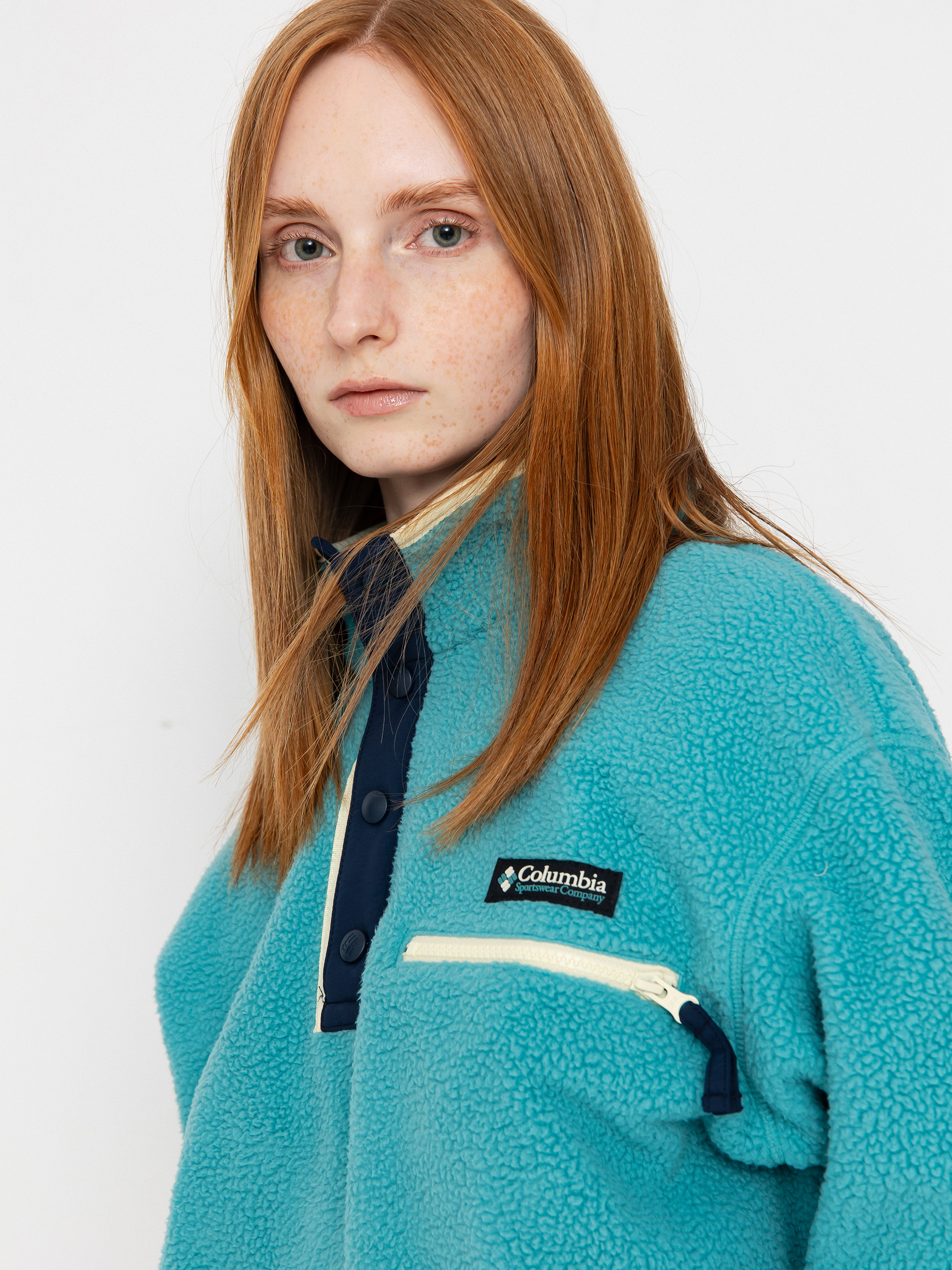 Női Columbia Helvetia II Cropped Half Snap Polár pulóver (teal)
