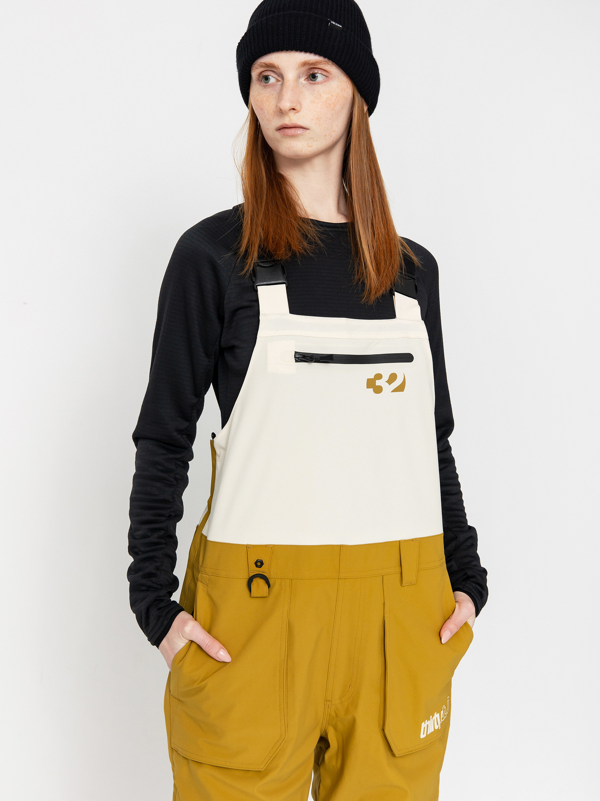 Női Snowboard nadrág ThirtyTwo Basement Bib (tan)