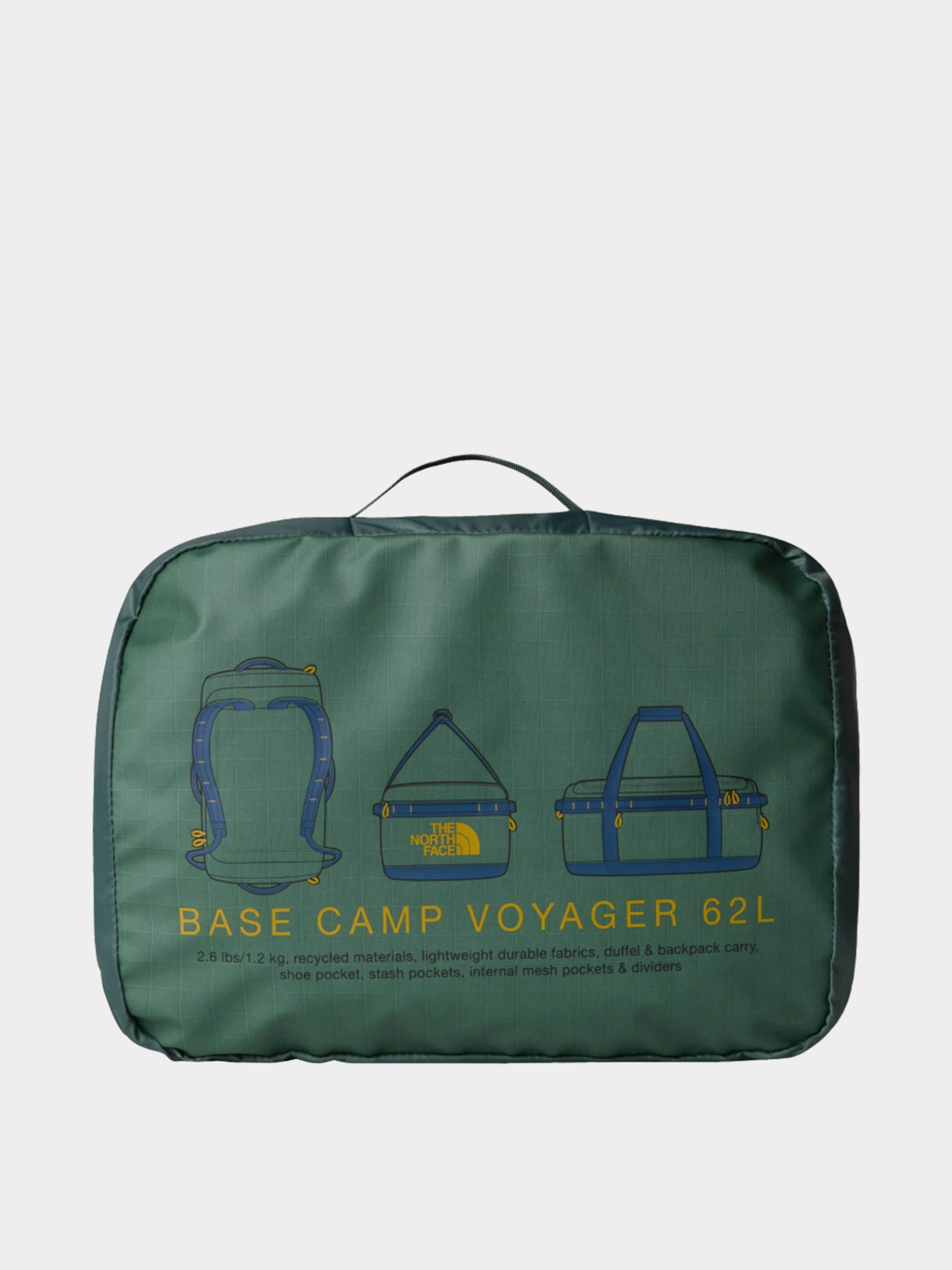 Táska The North Face Base Camp Voyager Duffel 62L (duck green/shady blue)