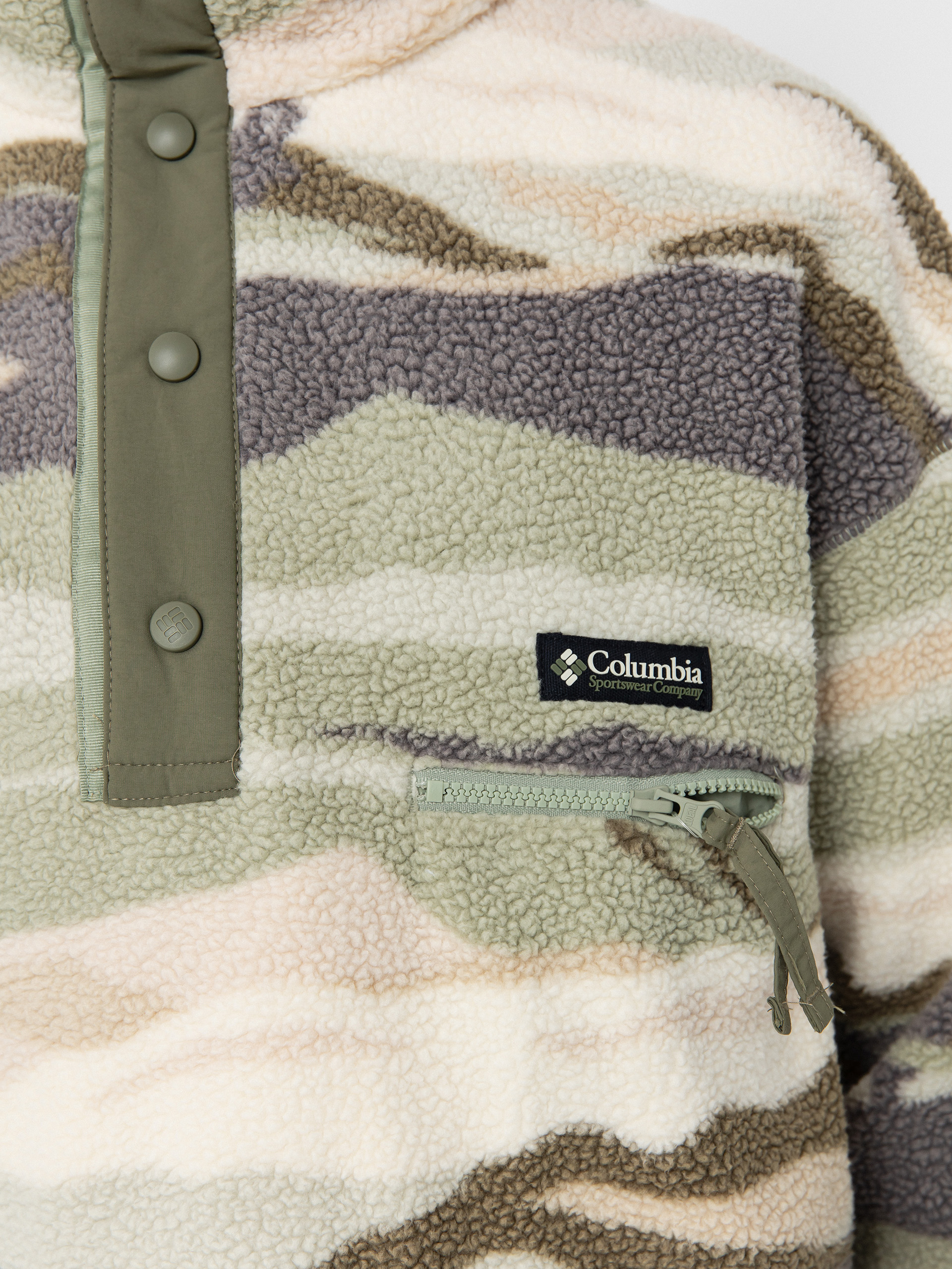 Férfi Columbia Helvetia II Printed Half Snap Polár pulóver (safari rouge va)