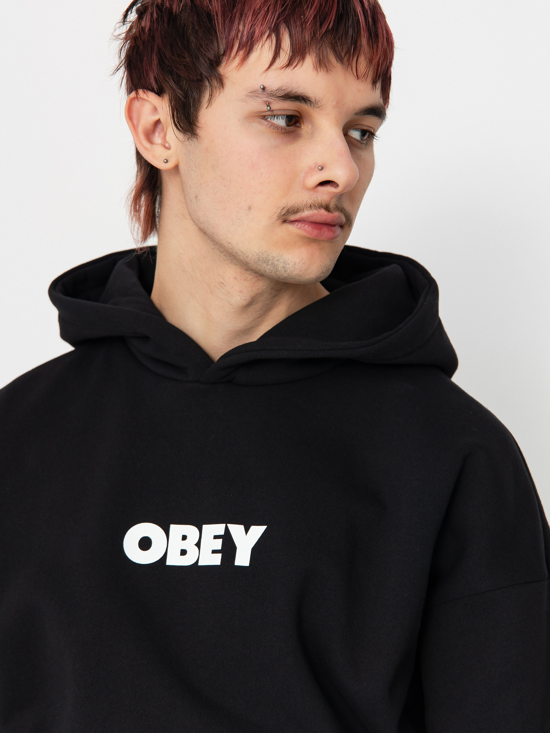 OBEY Bold Extra Heavy HD Kapucnis pulóver (black)