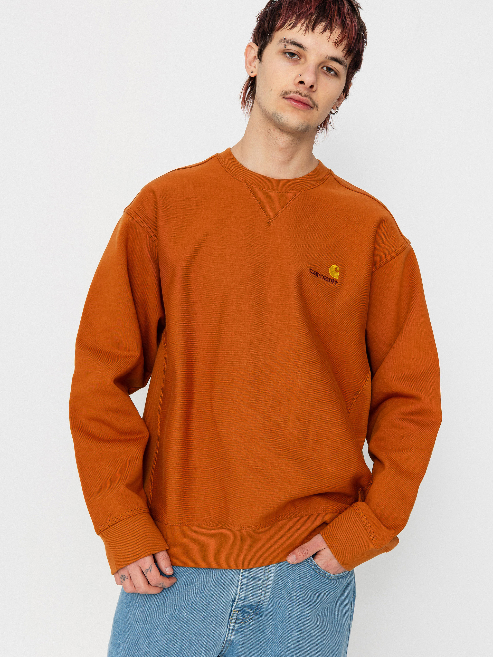 Carhartt WIP American Script Pulu00f3ver (sienna)