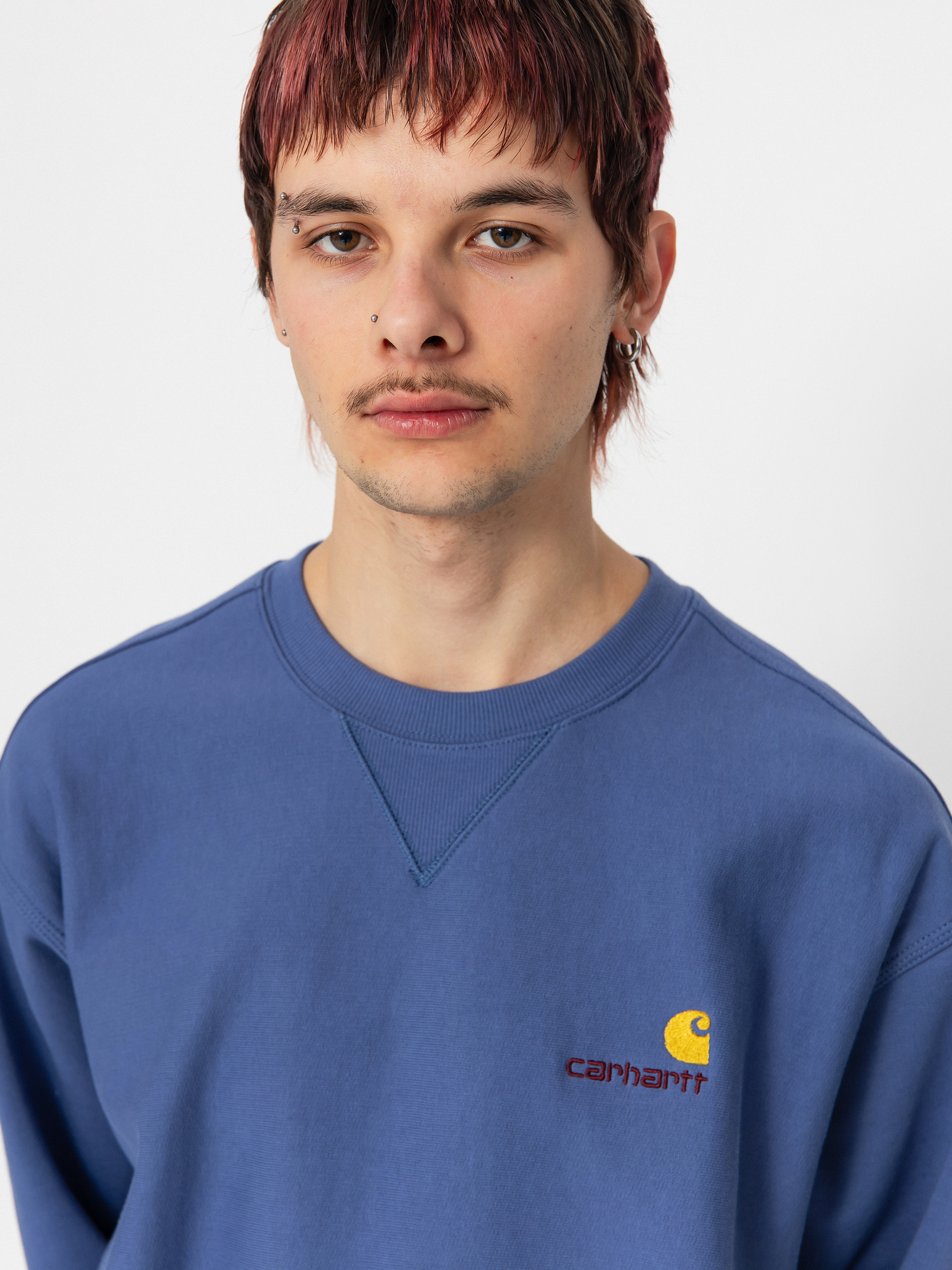 Carhartt WIP American Script Pulóver (blue iris)