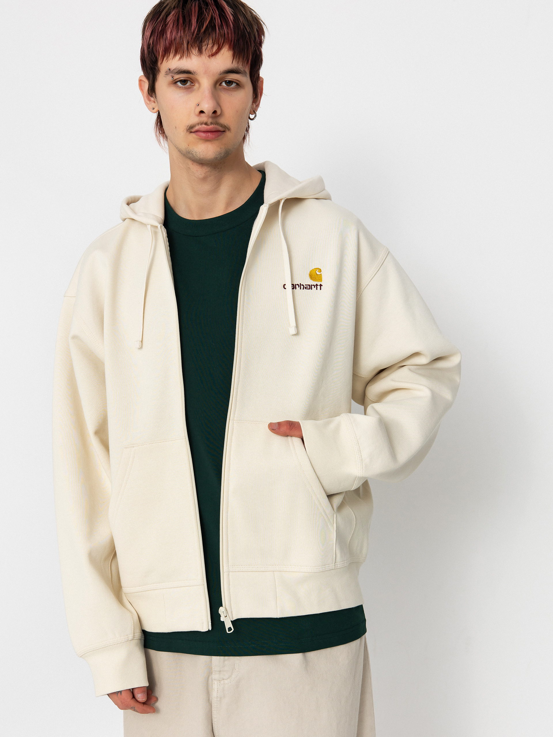 Carhartt WIP American Script ZHD Kapucnis pulóver (natural)