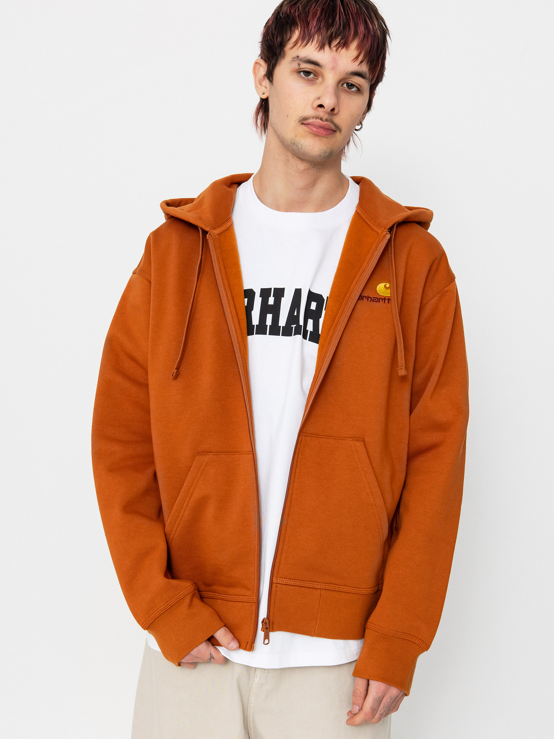 Carhartt WIP American Script ZHD Kapucnis pulóver (sienna)